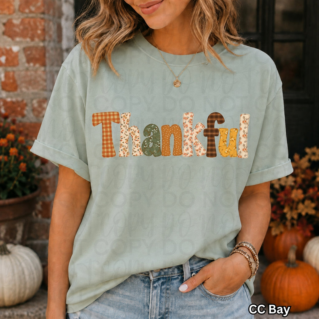 Thankful Faux Stitch PNG