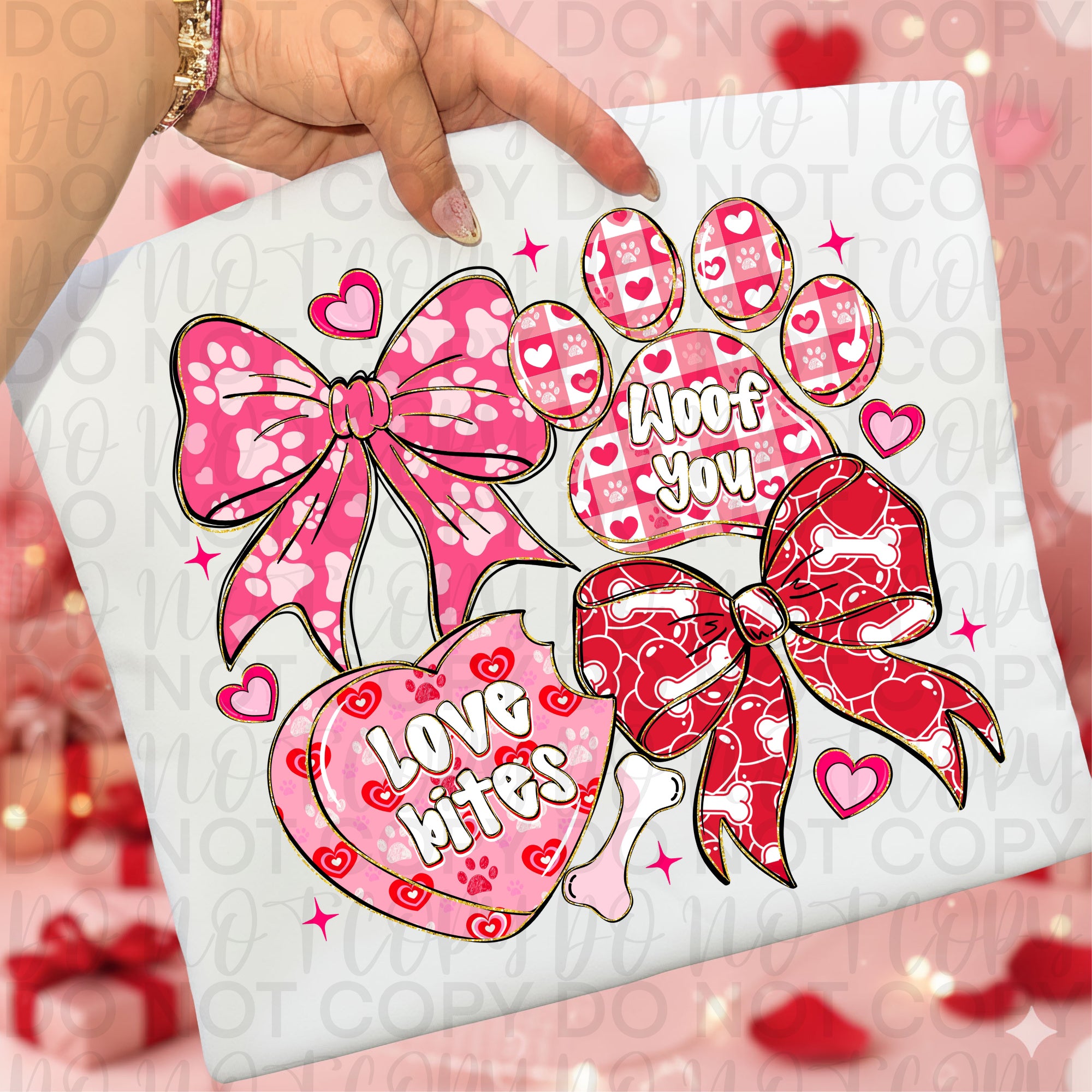 Dog Valentine Coquette PNG