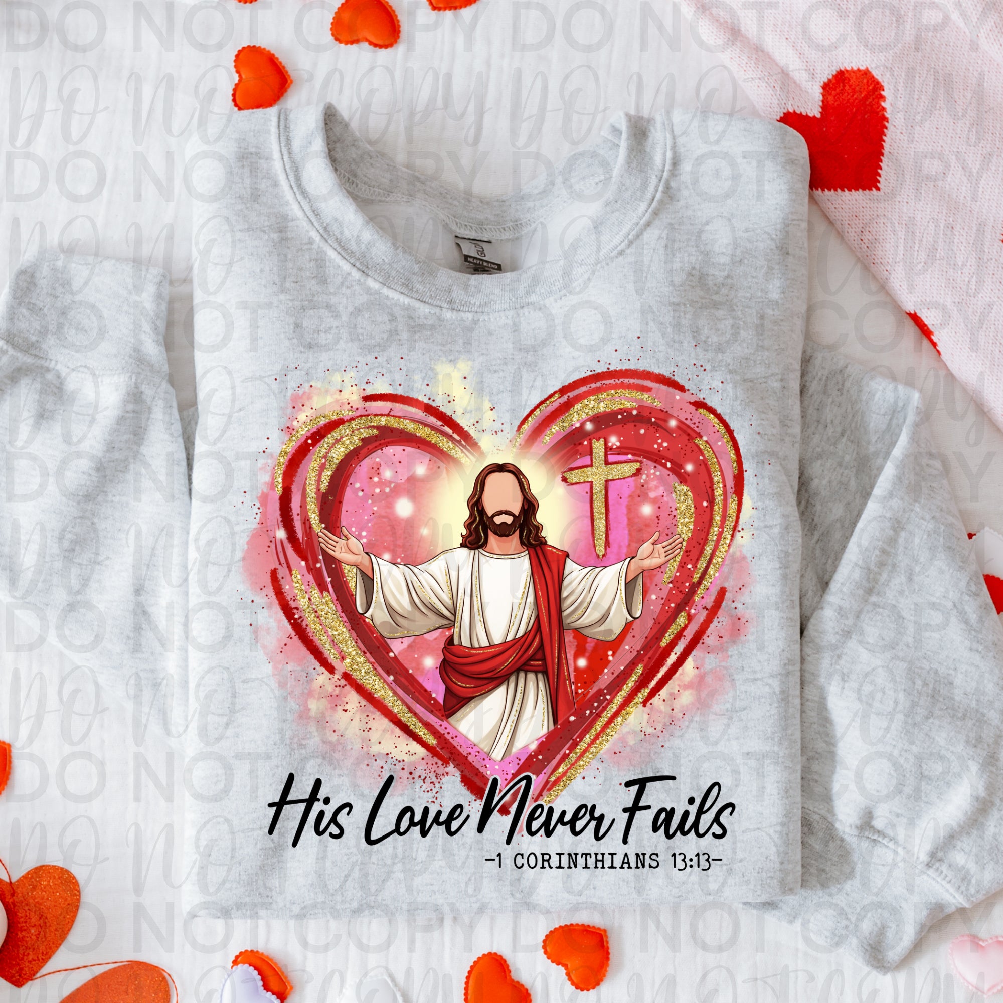 His Love Never Fails Christian Valentine PNG