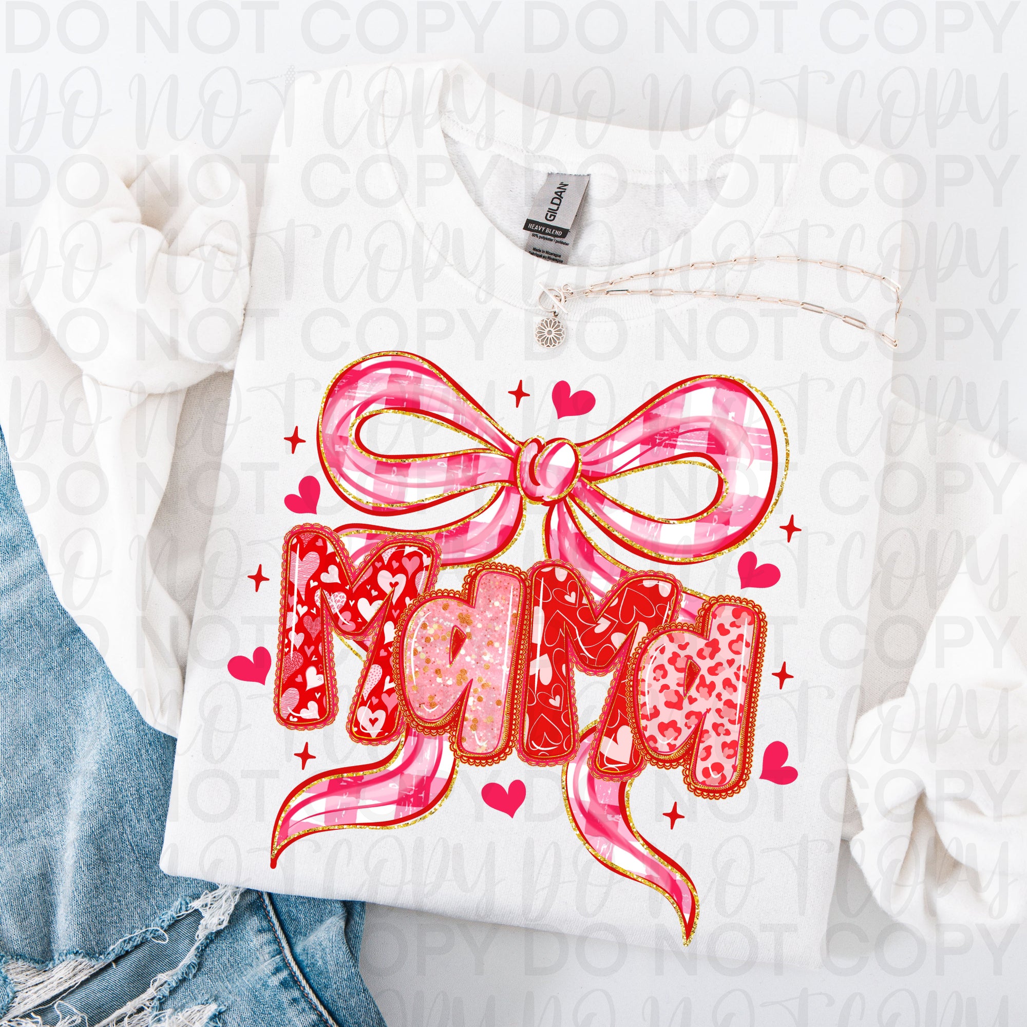 Coquette Valentine Mama Bow PNG