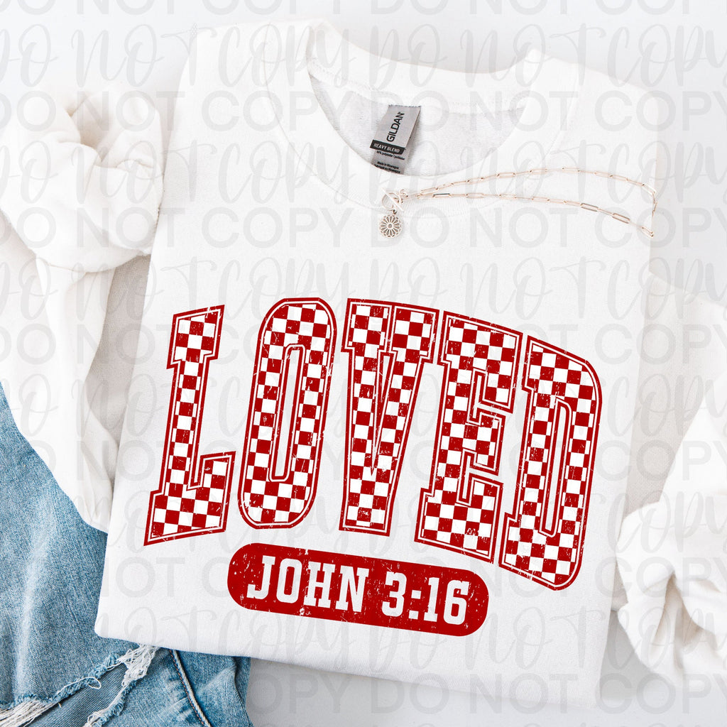 Checkered Loved John 316 Valentine PNG