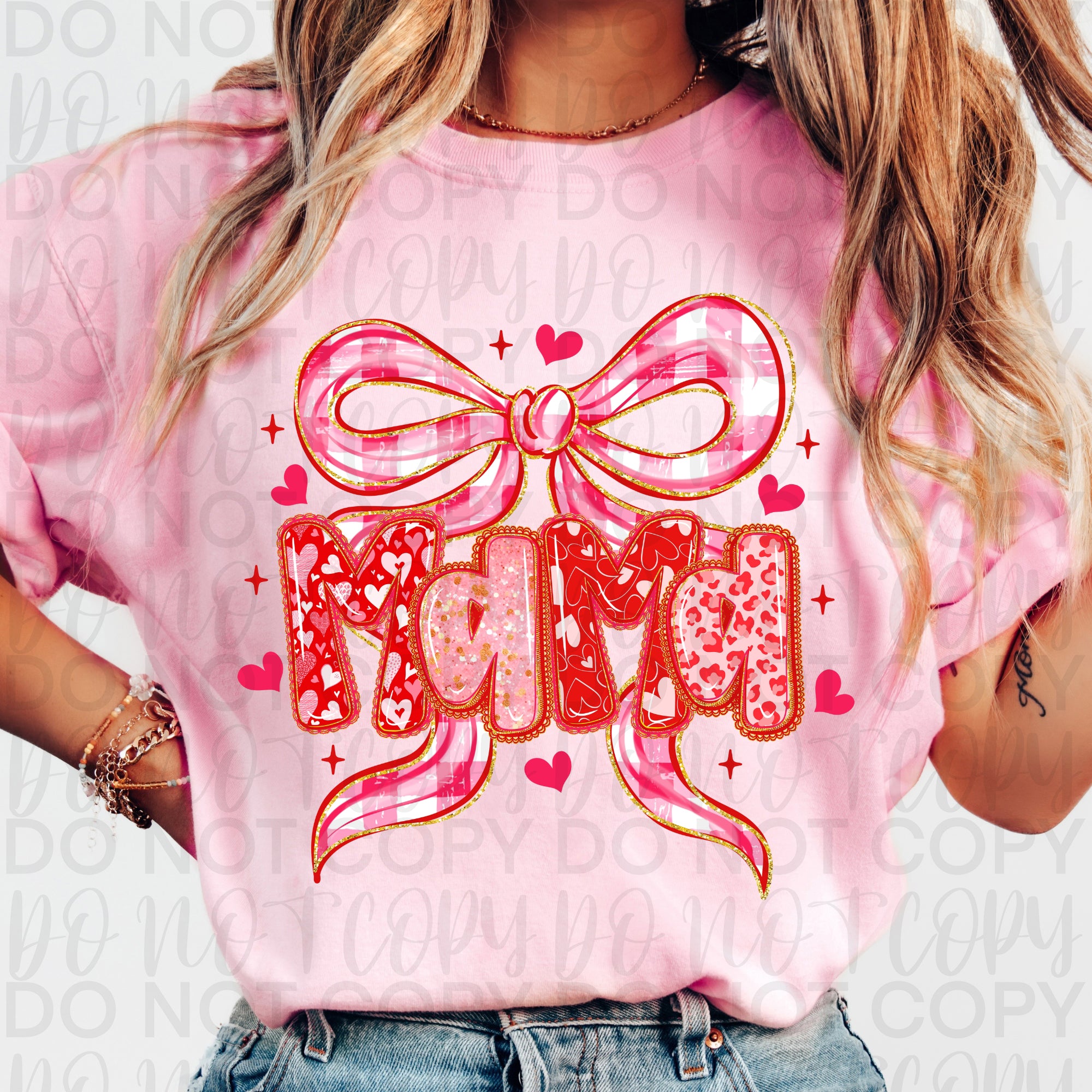 Coquette Valentine Mama Bow PNG