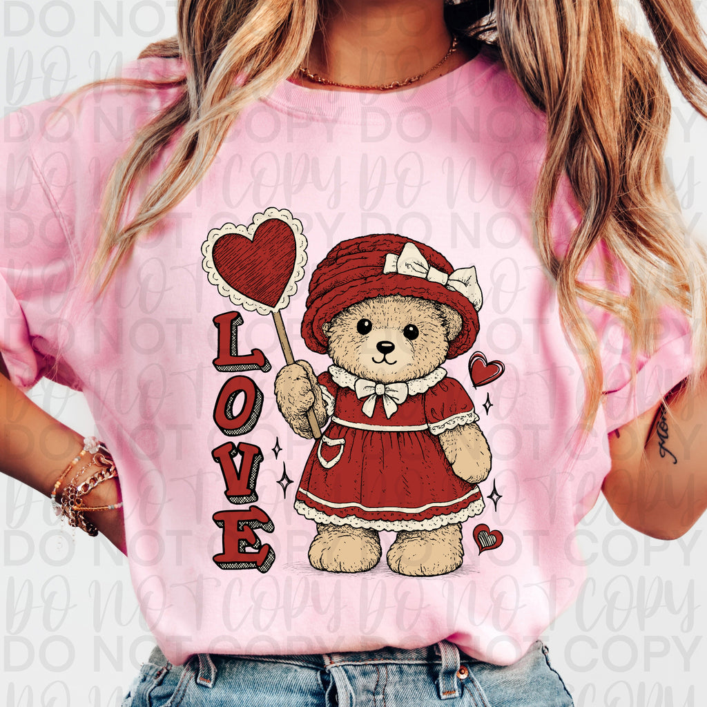 Vintage Love Granny Bear PNG