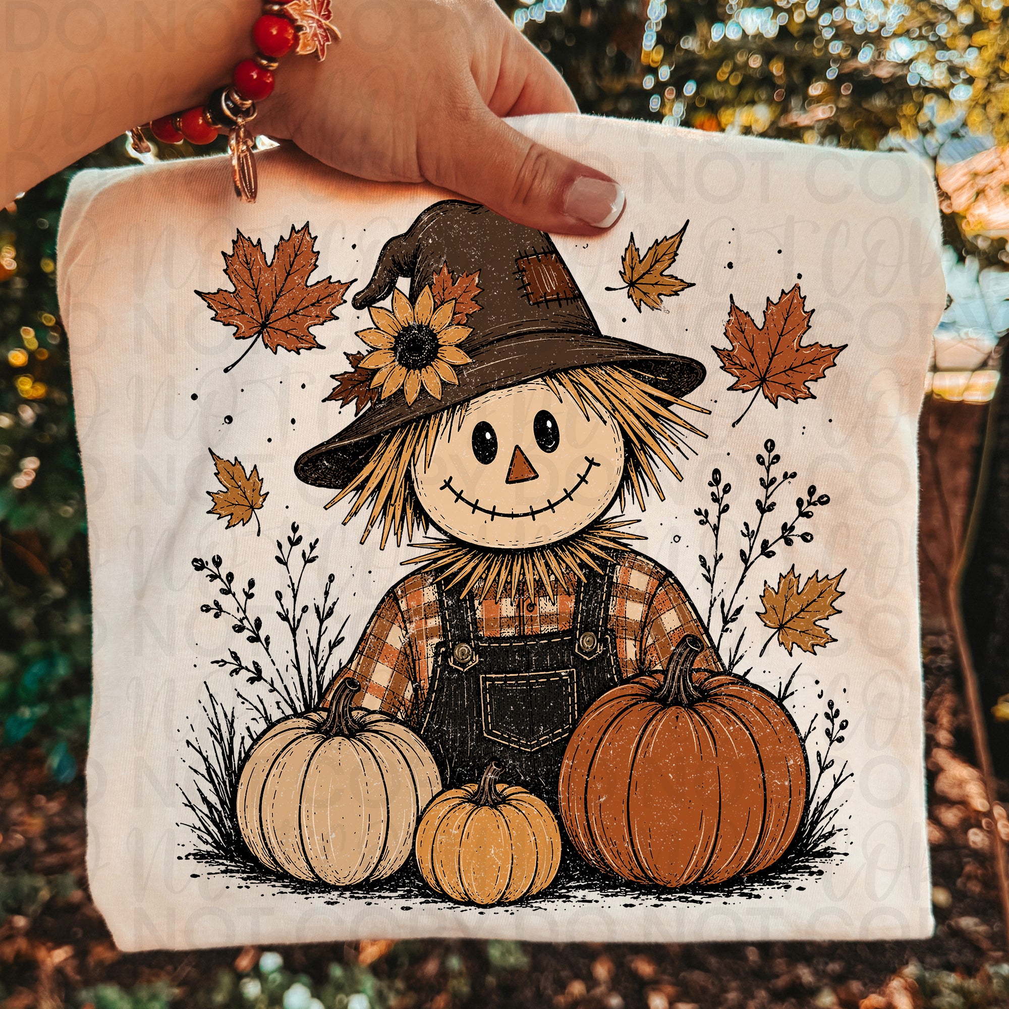 Vintage Fall Scarecrow PNG
