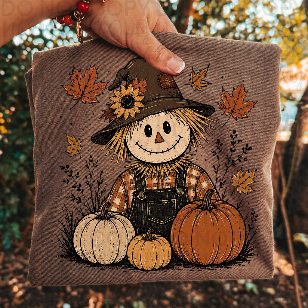 Vintage Fall Scarecrow PNG