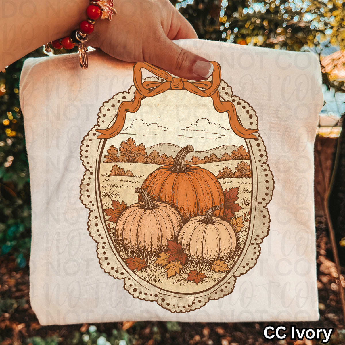 Vintage Framed Fall Pumpkins PNG