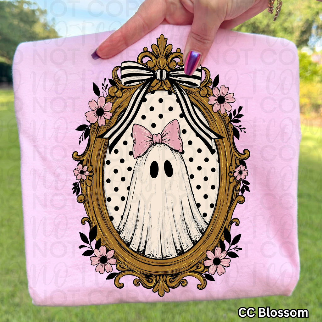 Vintage Floral Framed Ghost PNG