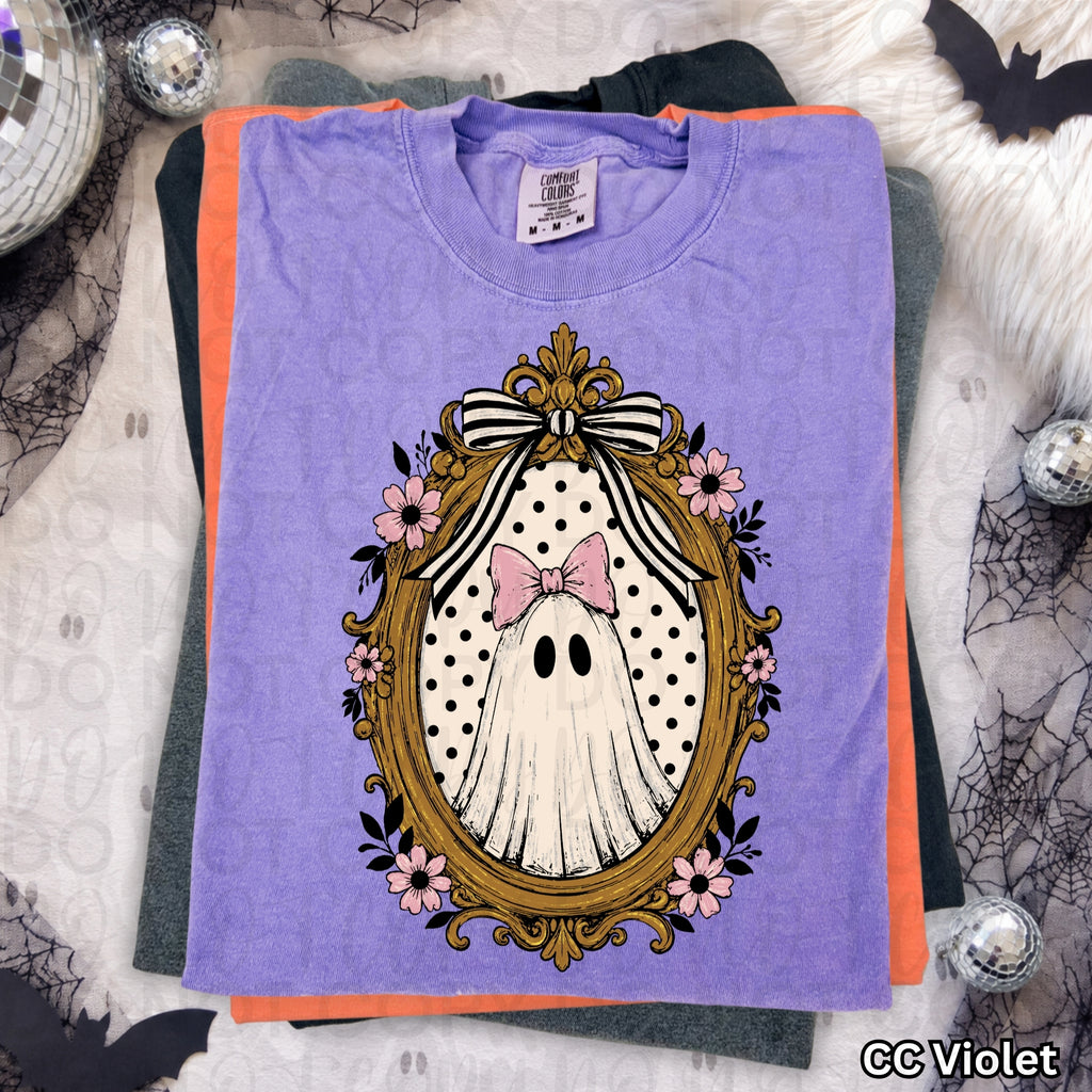 Vintage Floral Framed Ghost PNG