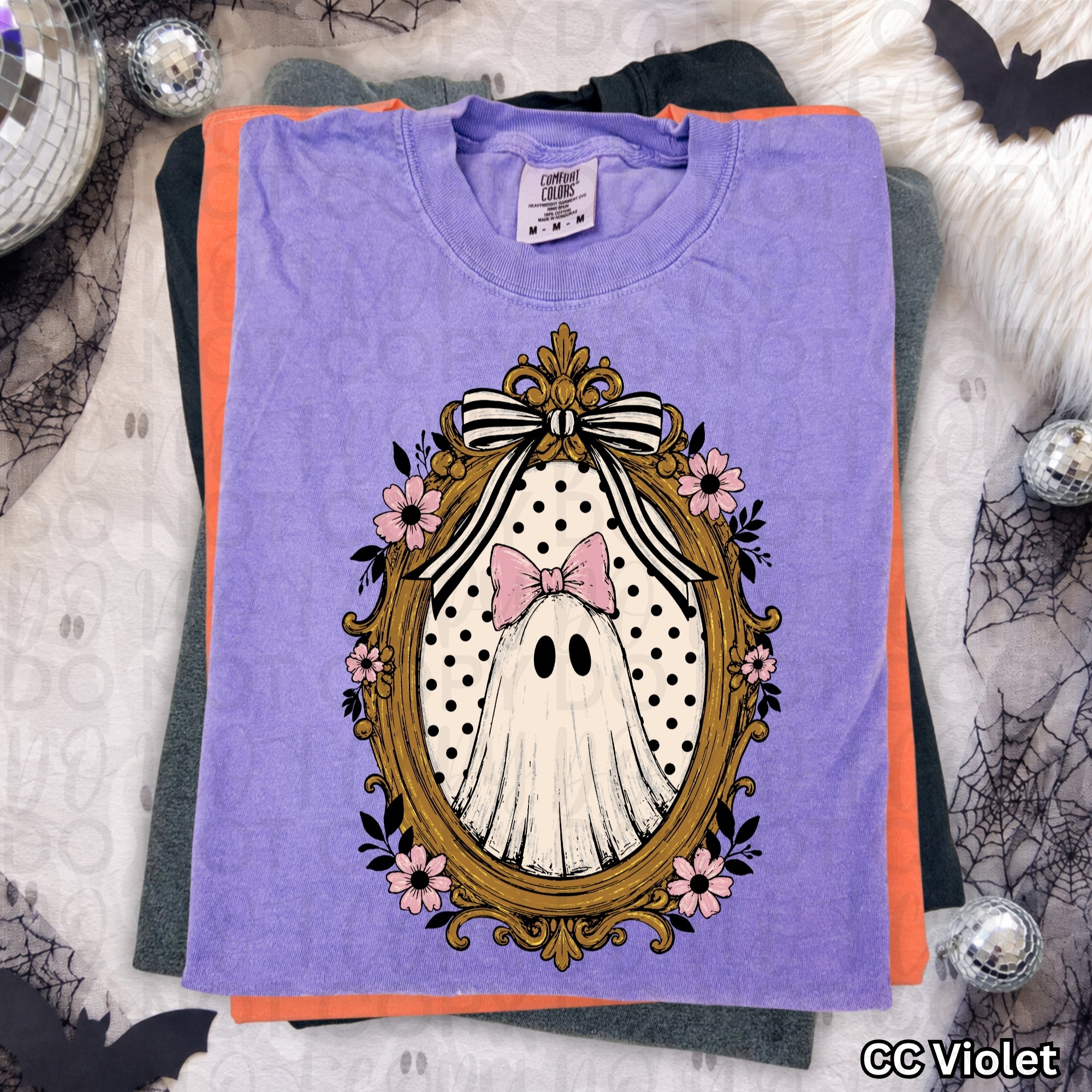 Vintage Floral Framed Ghost PNG