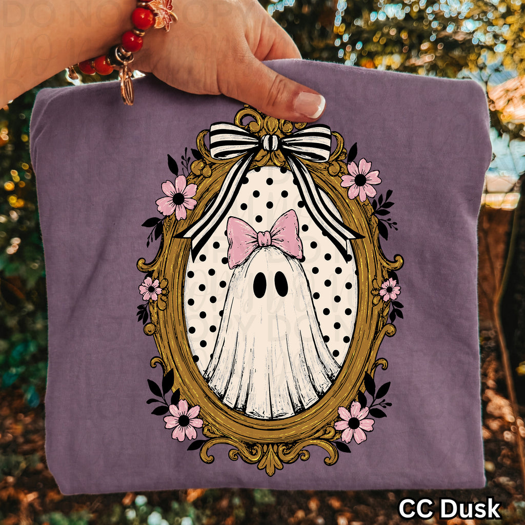 Vintage Floral Framed Ghost PNG