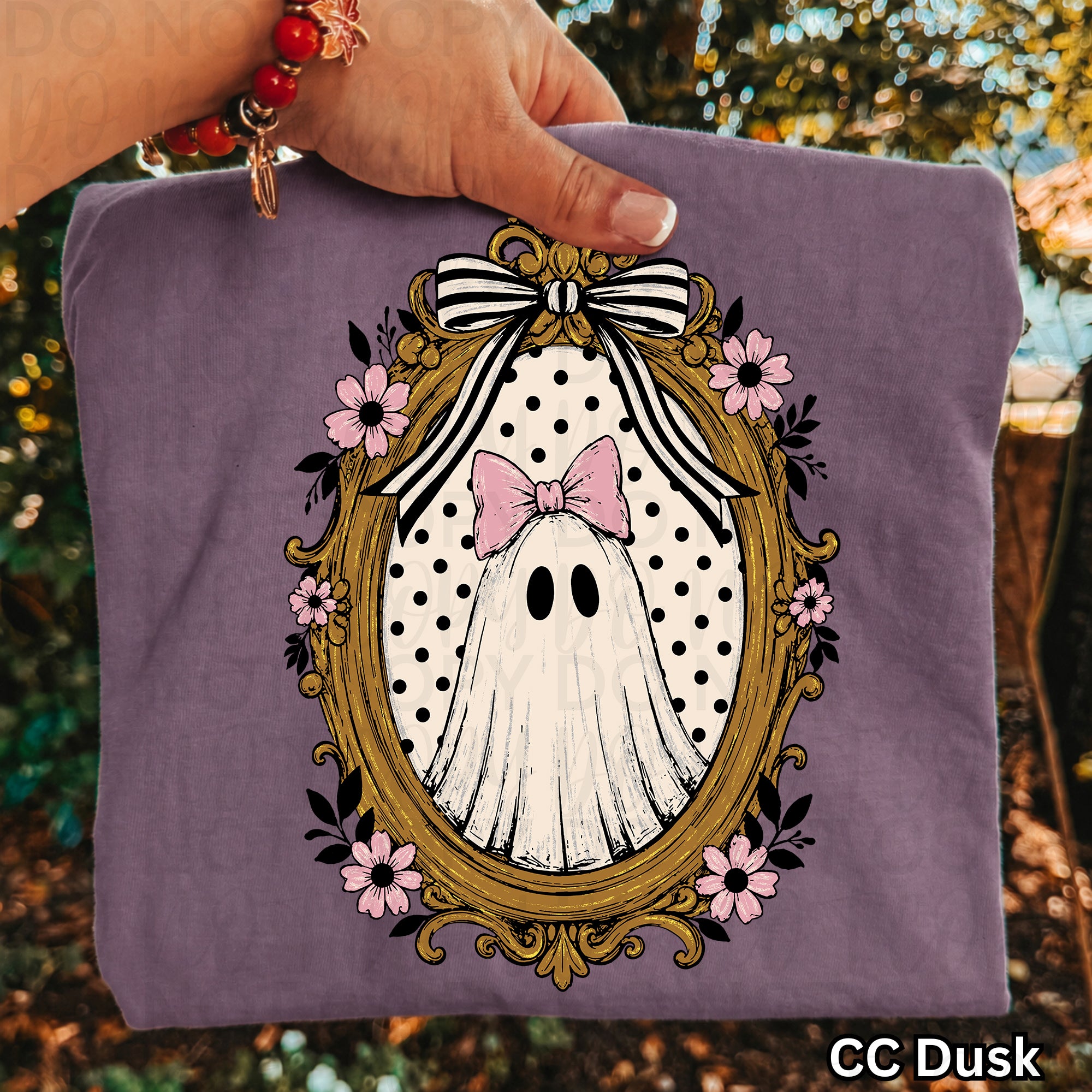 Vintage Floral Framed Ghost PNG