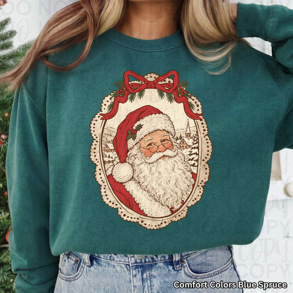 Vintage Framed Santa PNG