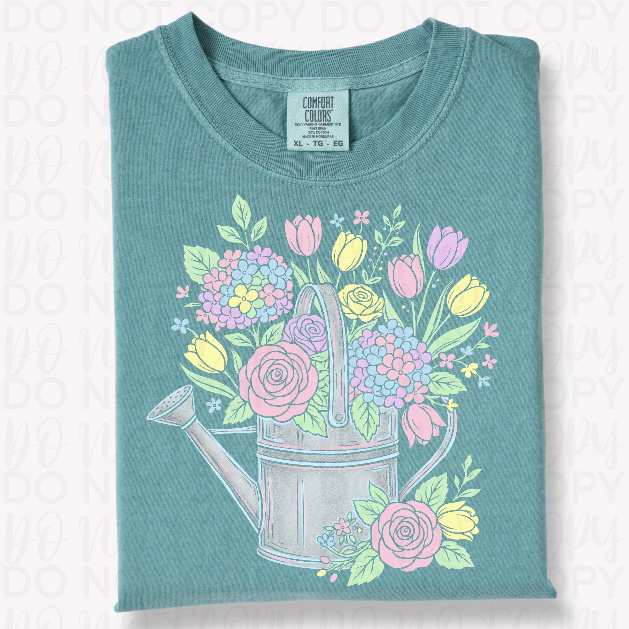Floral Spring Watering Can PNG