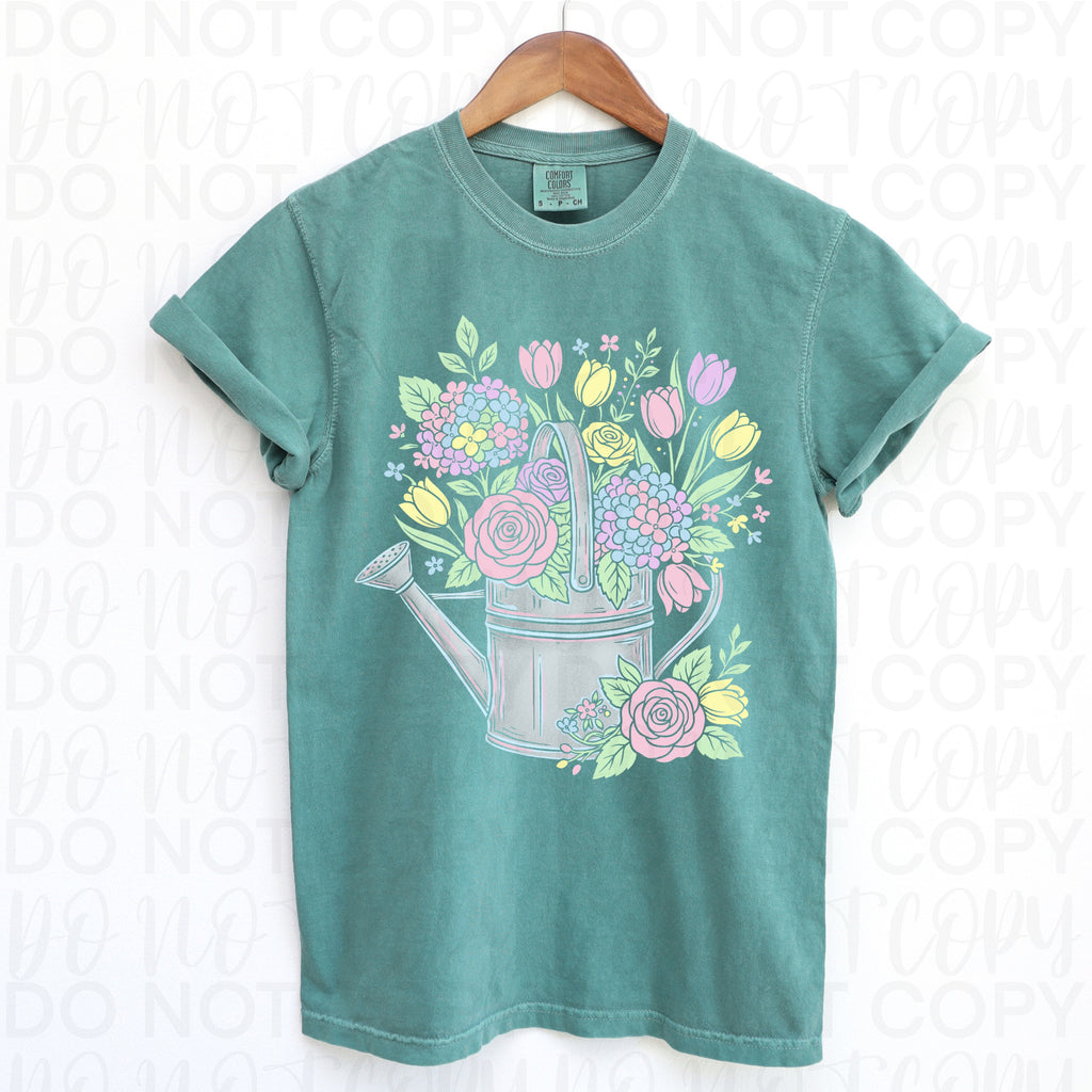 Floral Spring Watering Can PNG