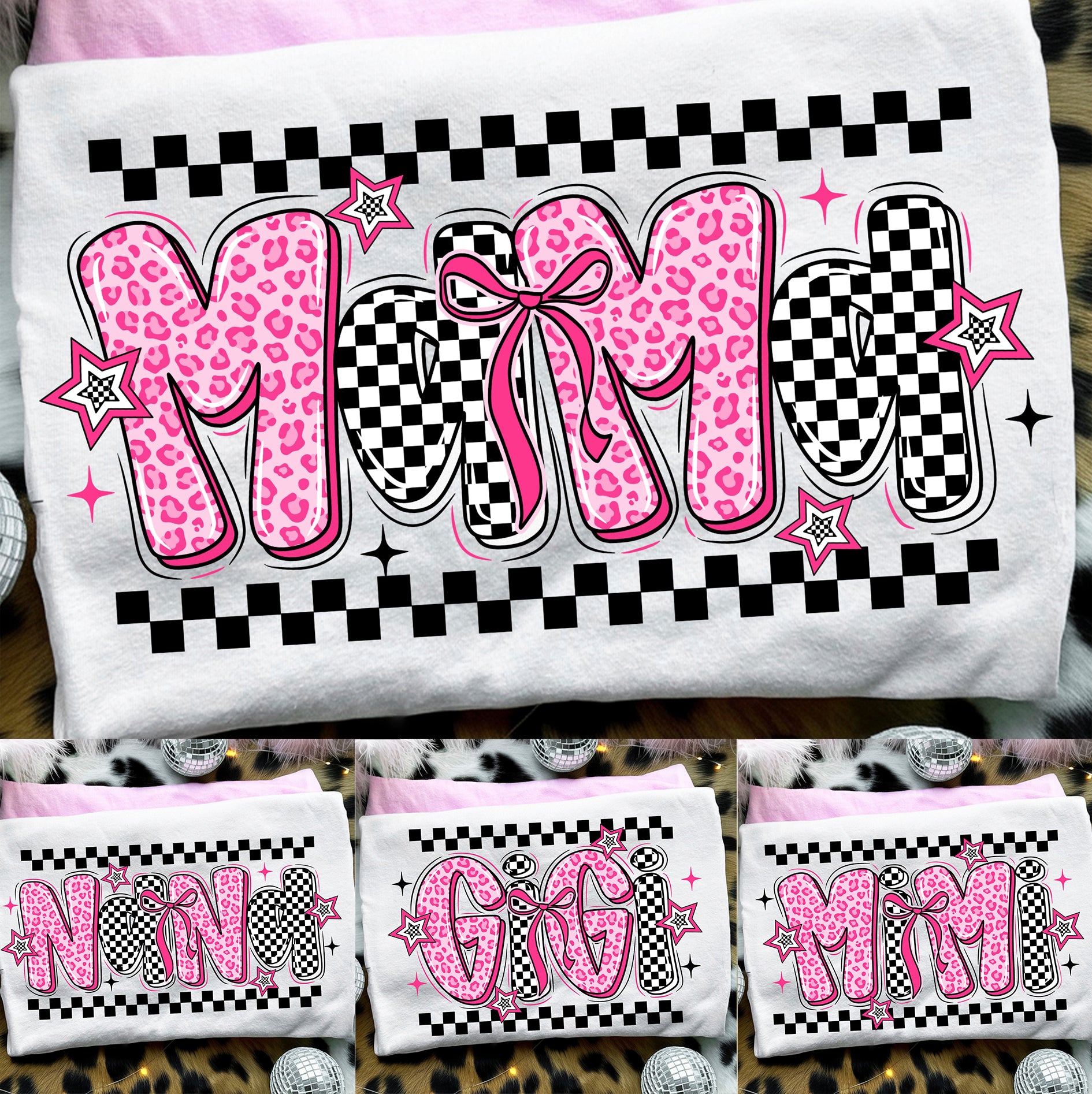 Retro Pink Mama Nana Mimi Gigi Bundle