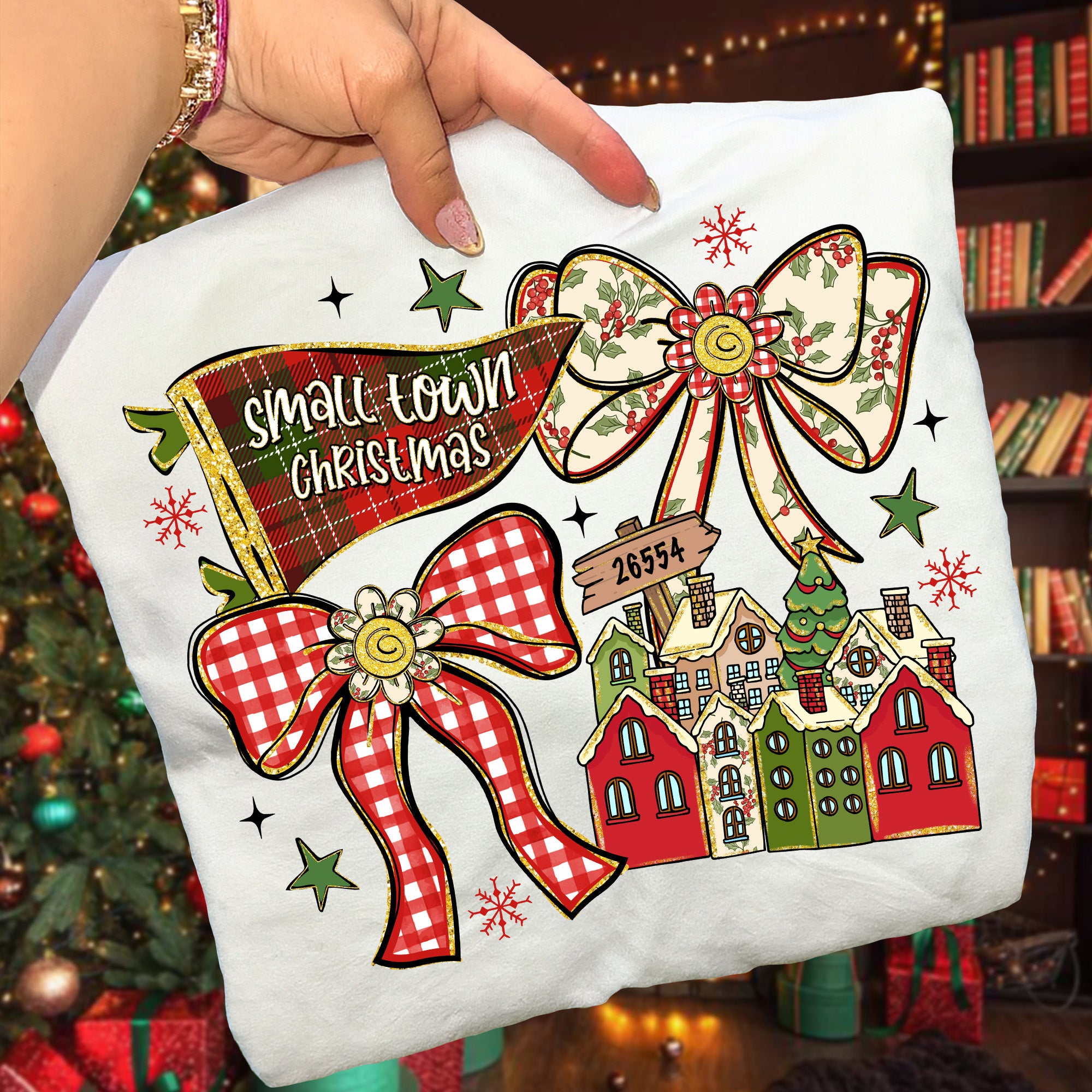 Small Town Christmas Coquette PNG