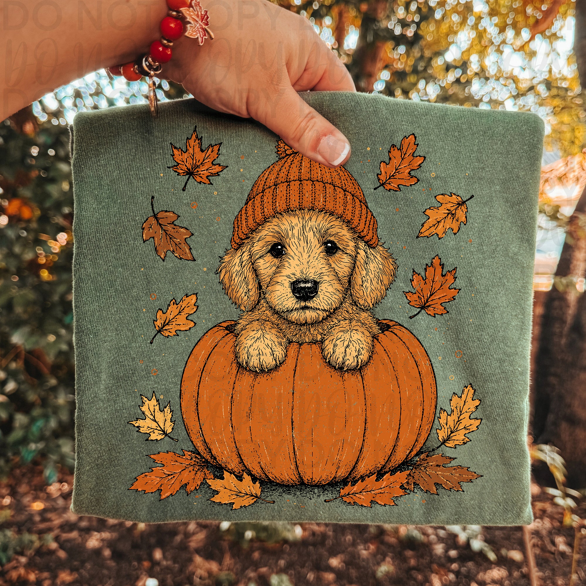 Fall Golden Doodle Pumpkin PNG