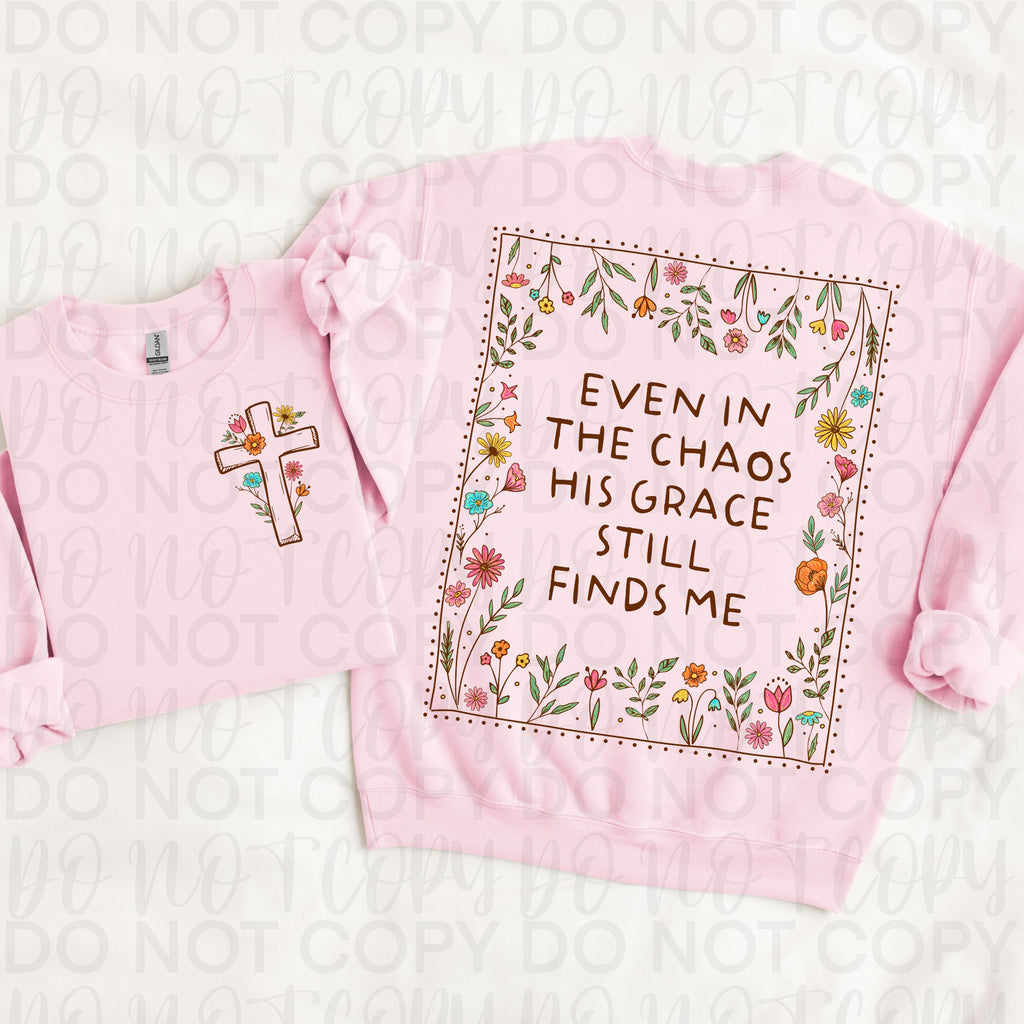 Floral Christian His Grace Finds Me PNG