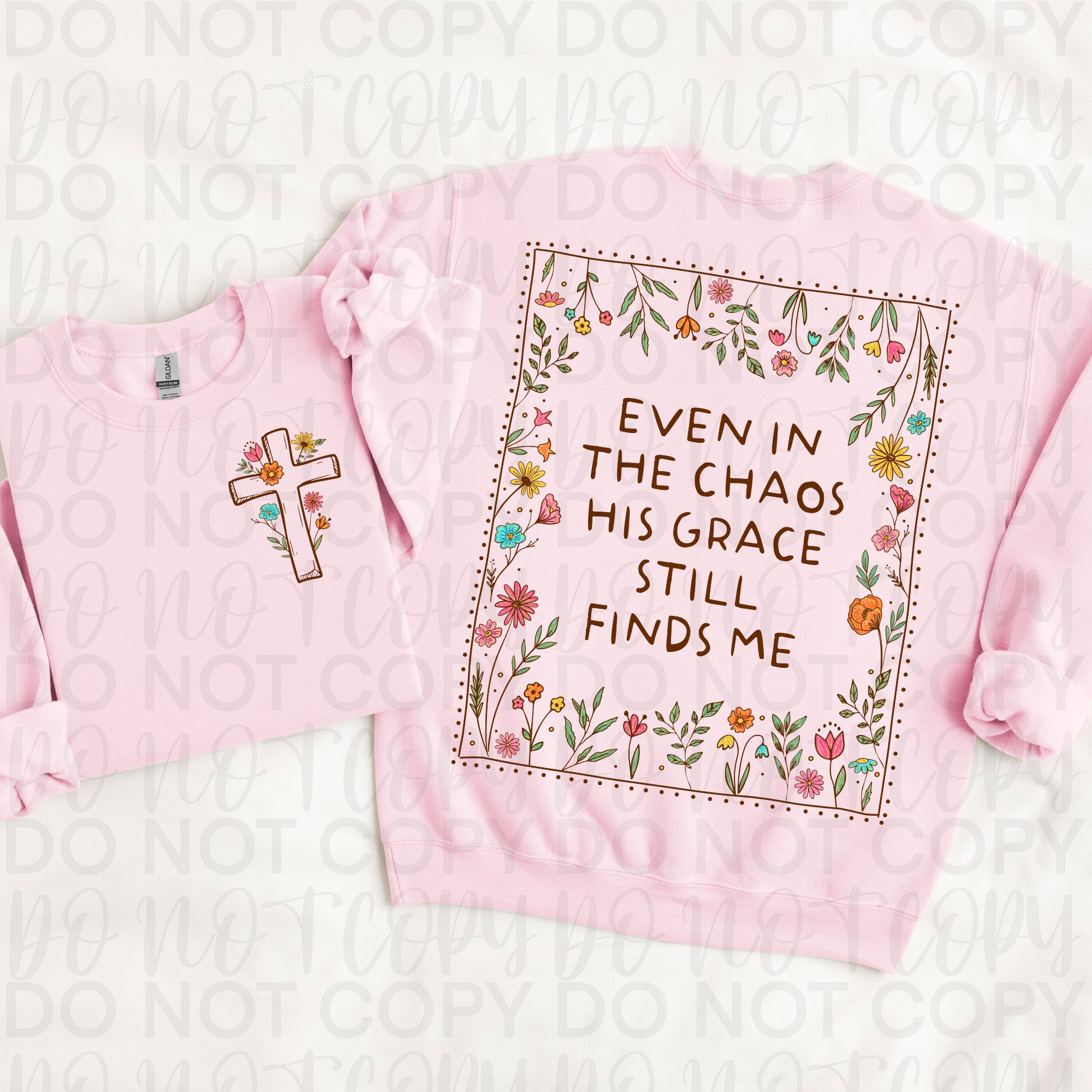 Floral Christian His Grace Finds Me PNG