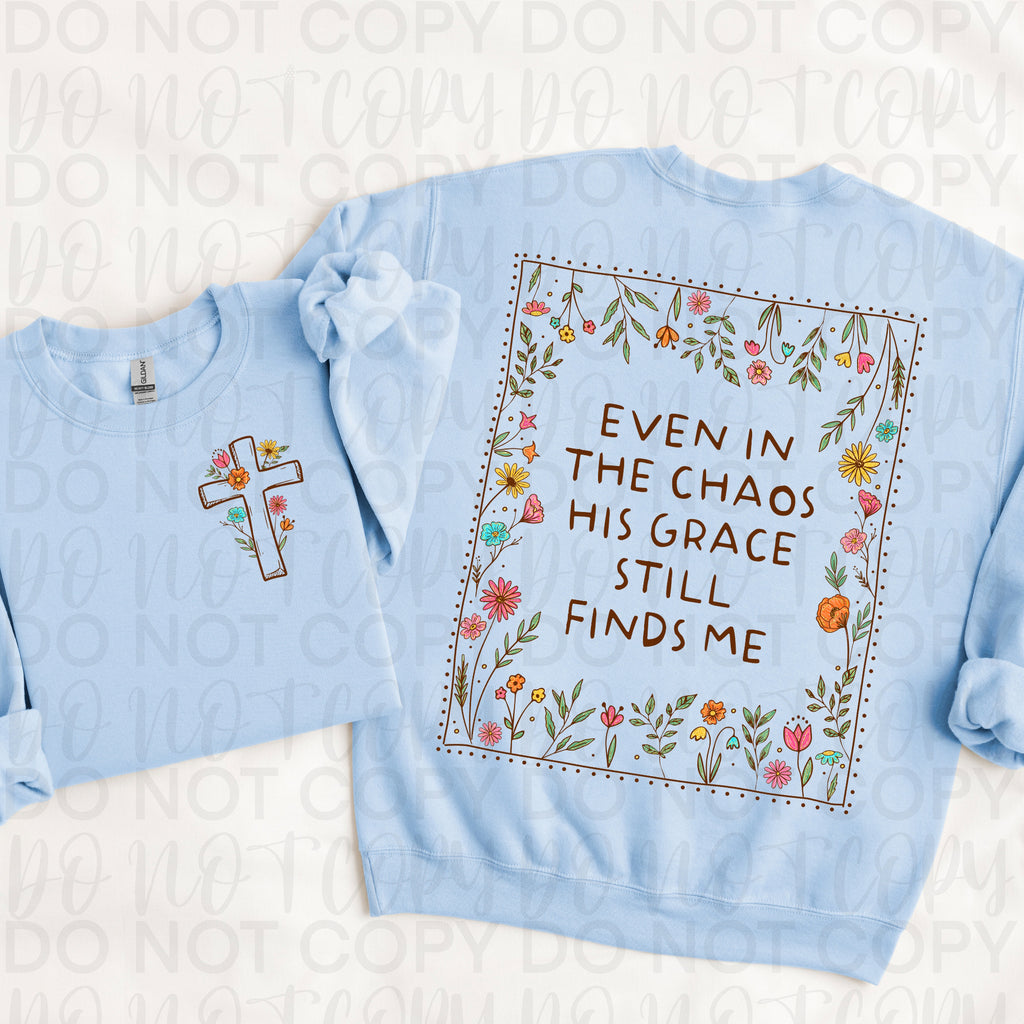 Floral Christian His Grace Finds Me PNG