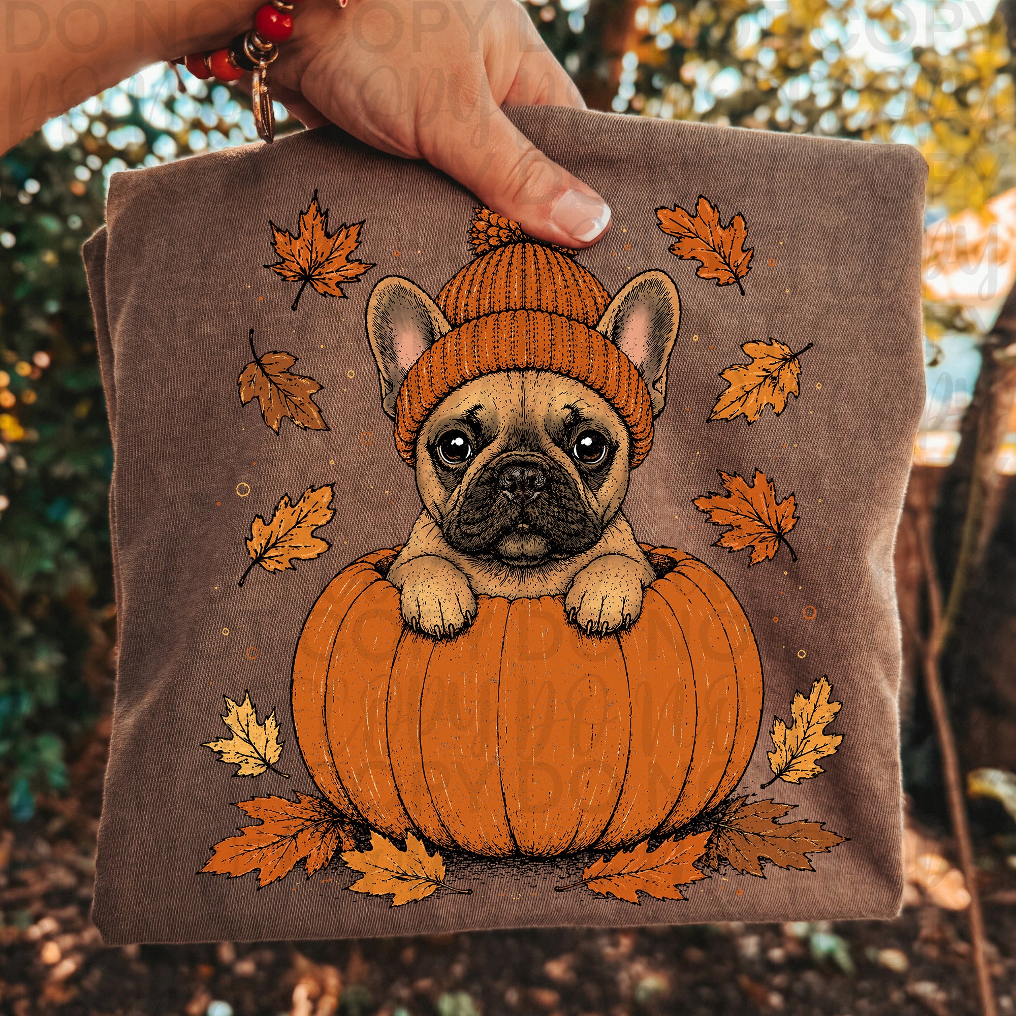 Fall French Bulldog Pumpkin PNG