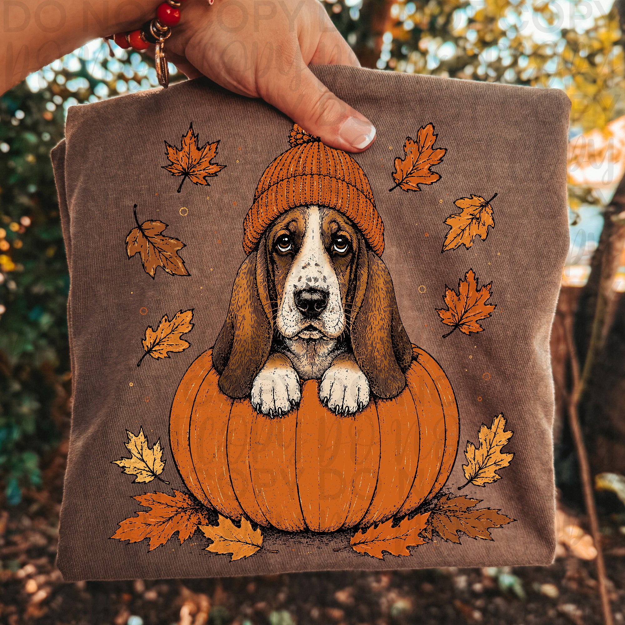 Fall Basset Hound Pumpkin PNG