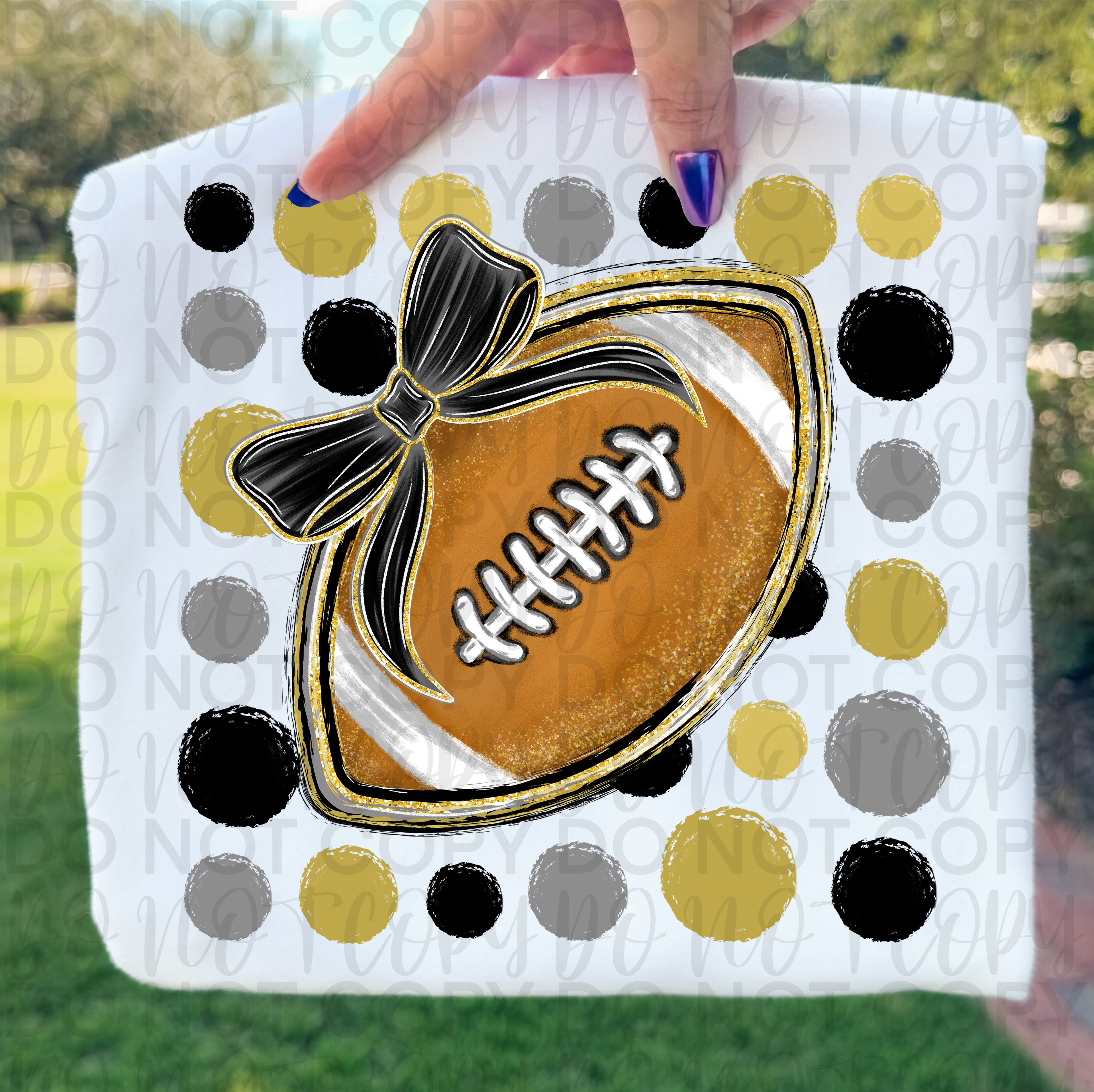 Gold/Black Polka Dot Football