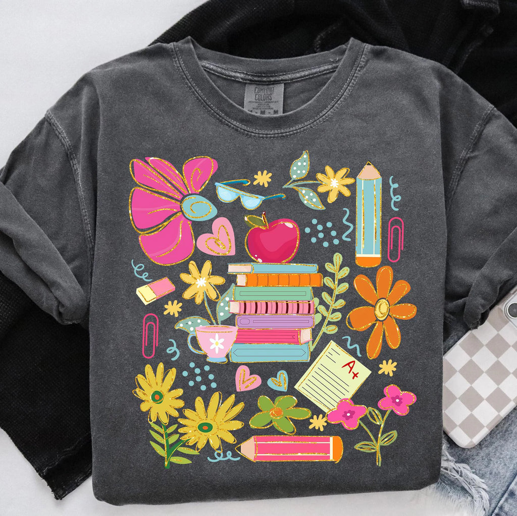 Boho Floral Teacher PNG
