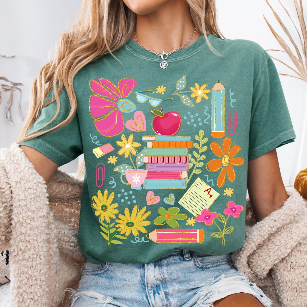 Boho Floral Teacher PNG