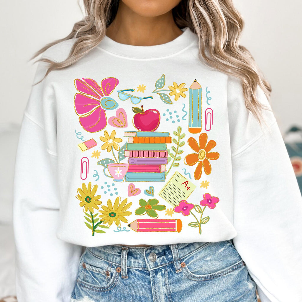 Boho Floral Teacher PNG