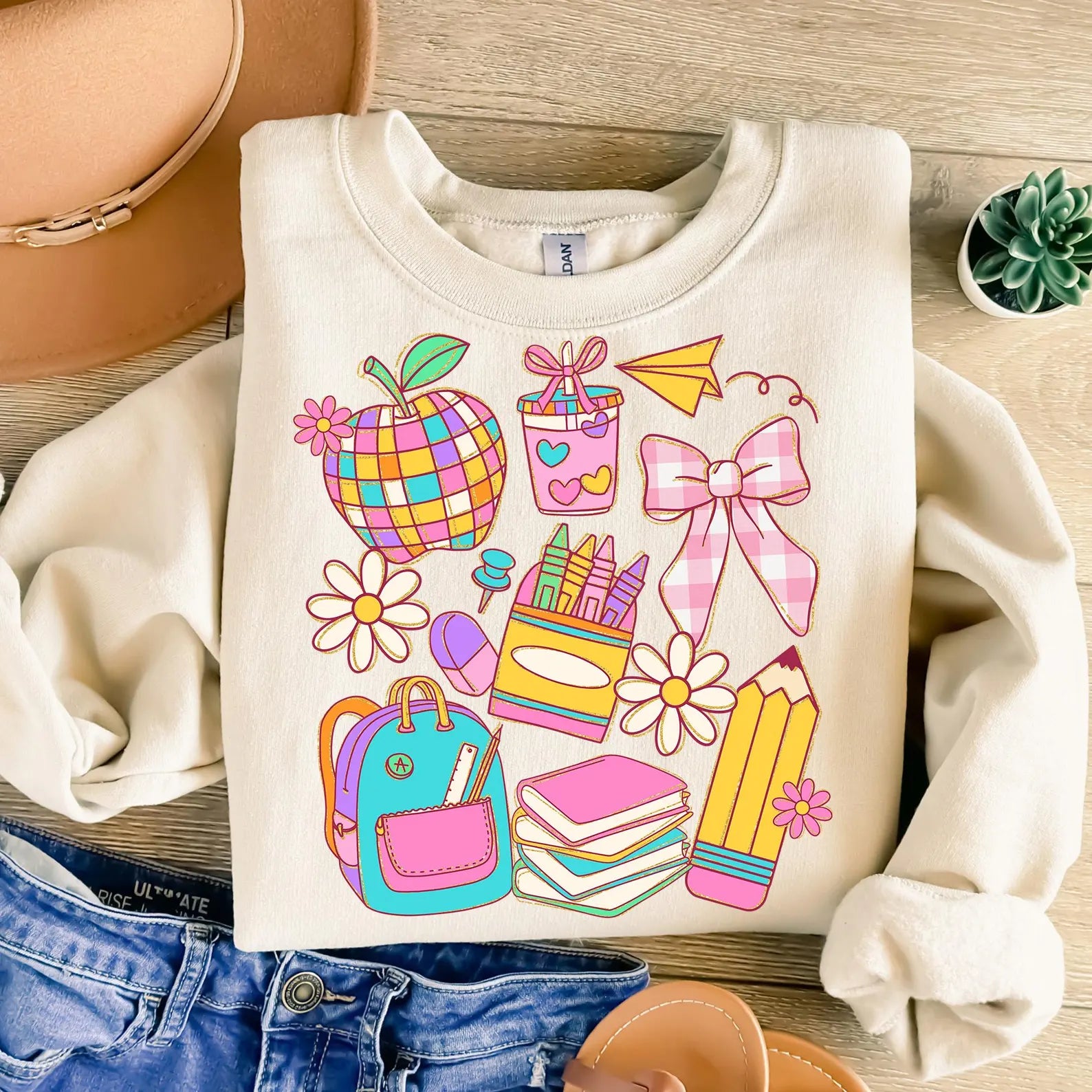 Coquette Back to School Collage PNG
