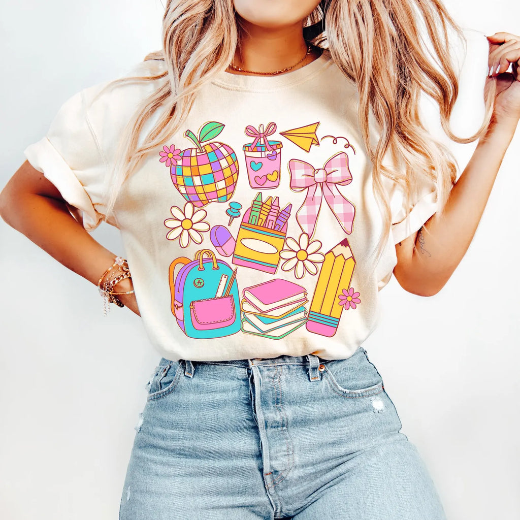 Coquette Back to School Collage PNG