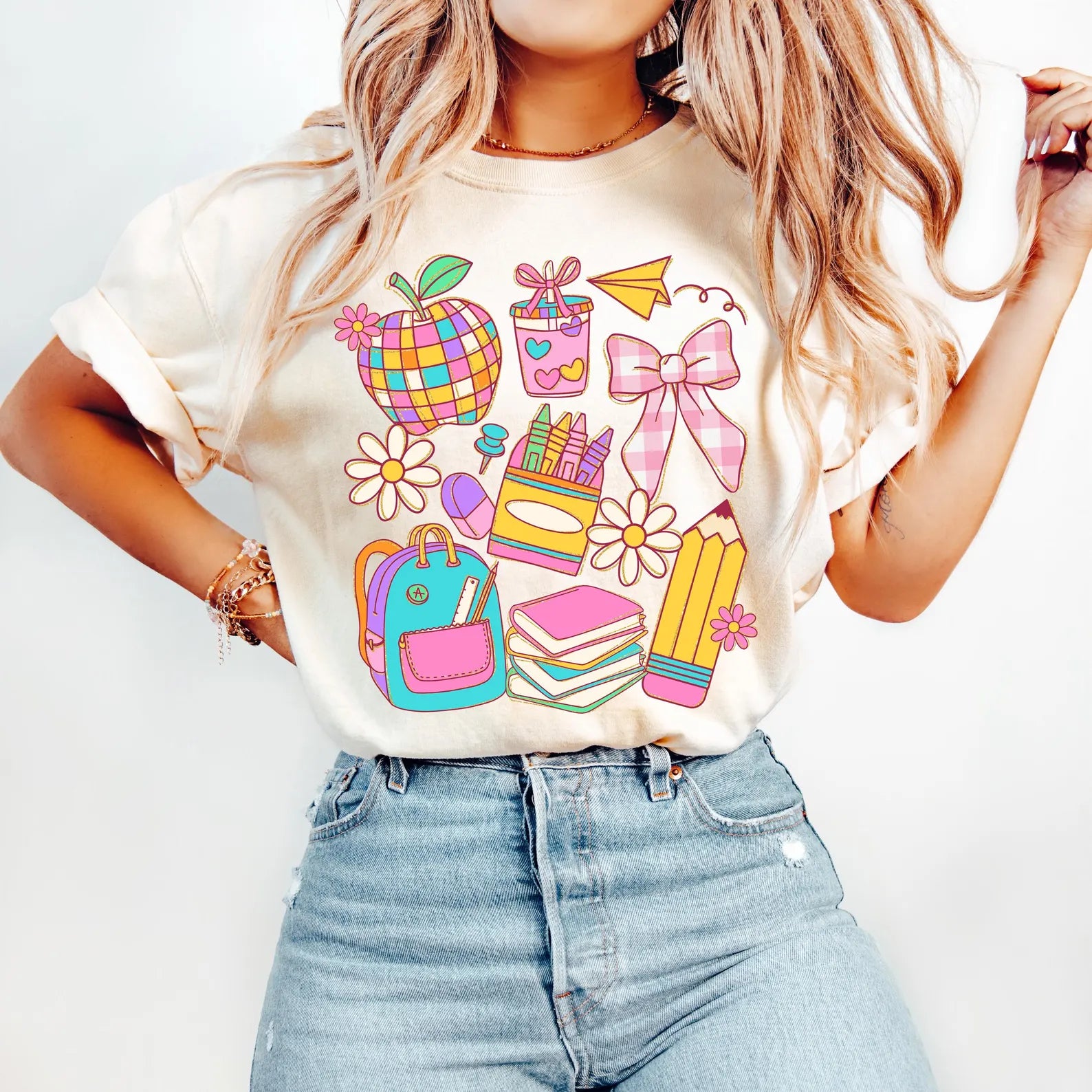 Coquette Back to School Collage PNG