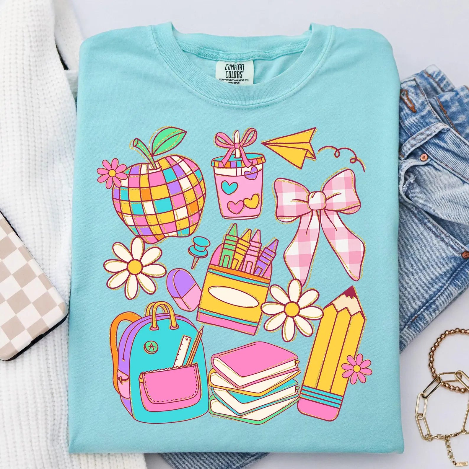 Coquette Back to School Collage PNG