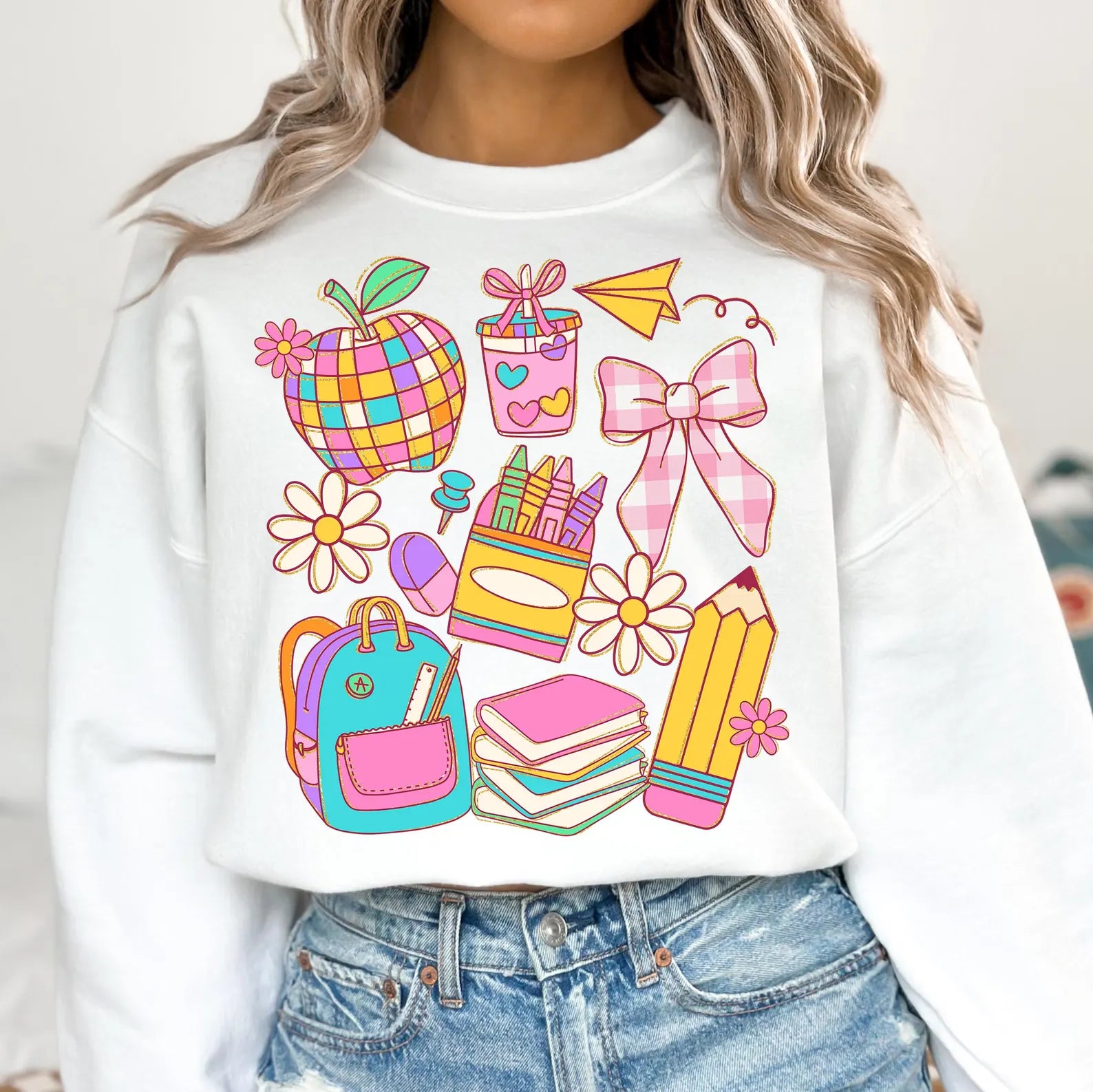 Coquette Back to School Collage PNG