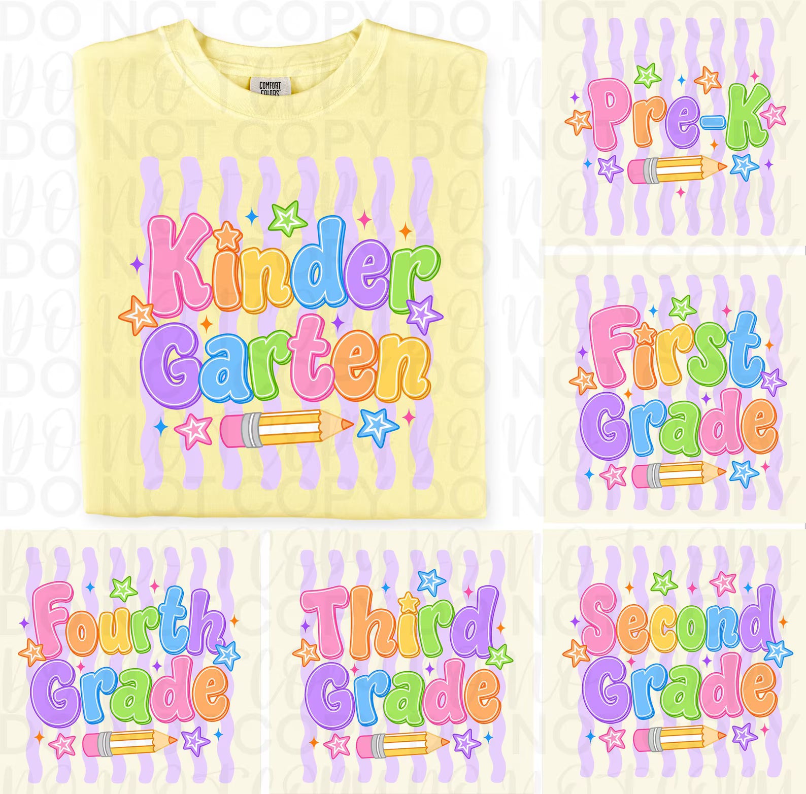 Colorful Striped Back to School Grade Level Bundle