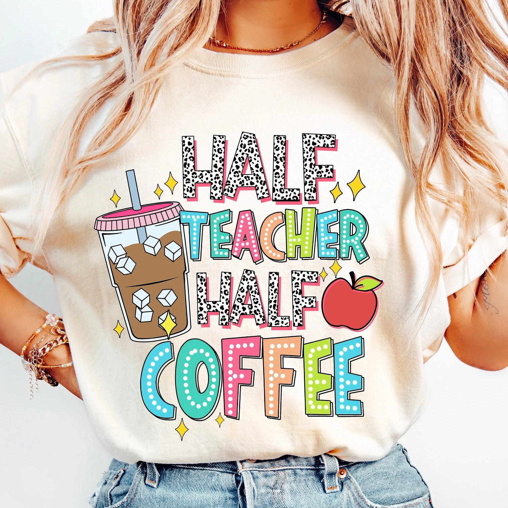 Half Teacher Half Coffee PNG
