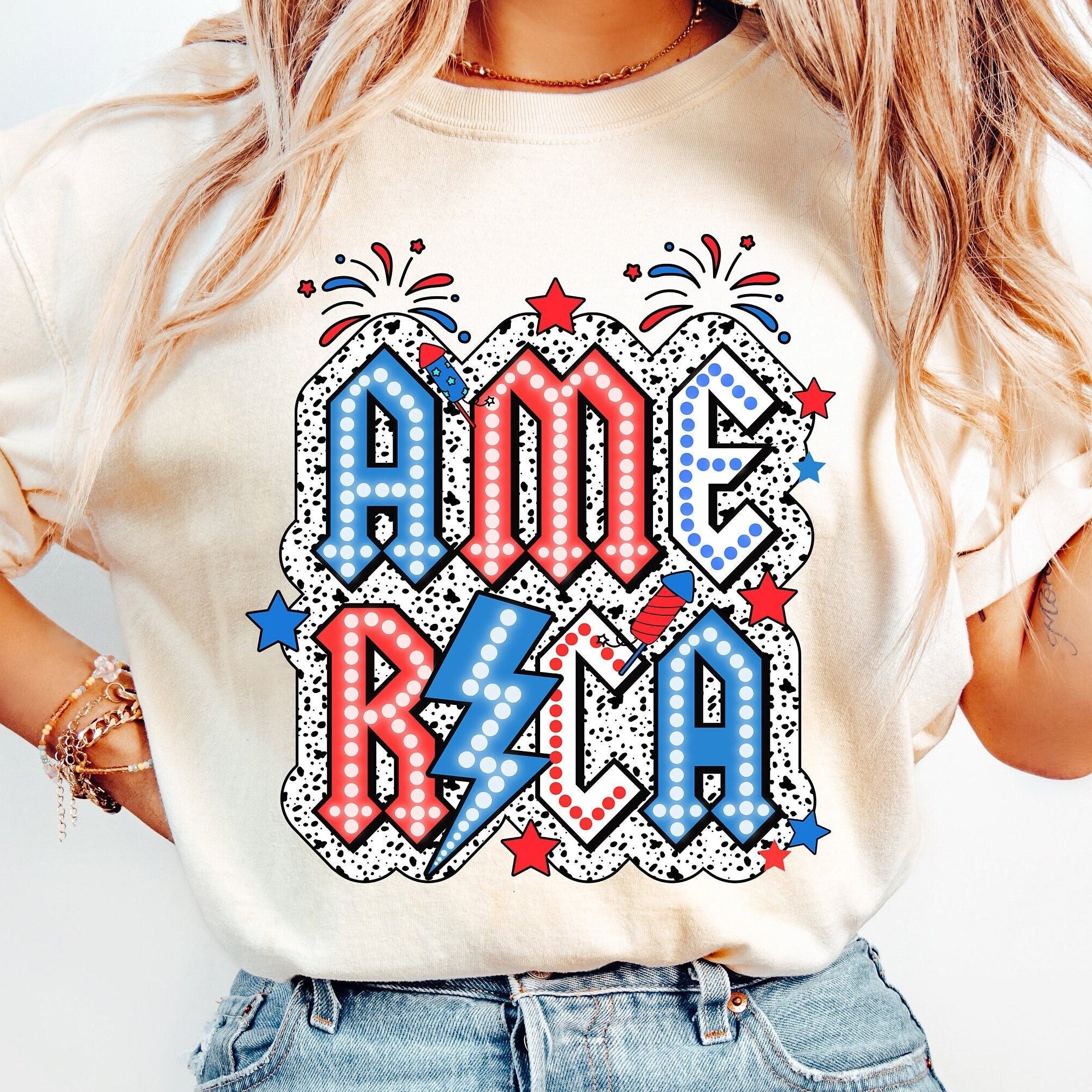 America Doodle Dots PNG