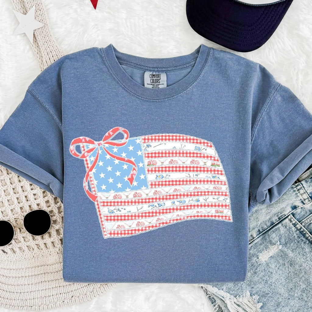 Preppy American Flag Coquette PNG