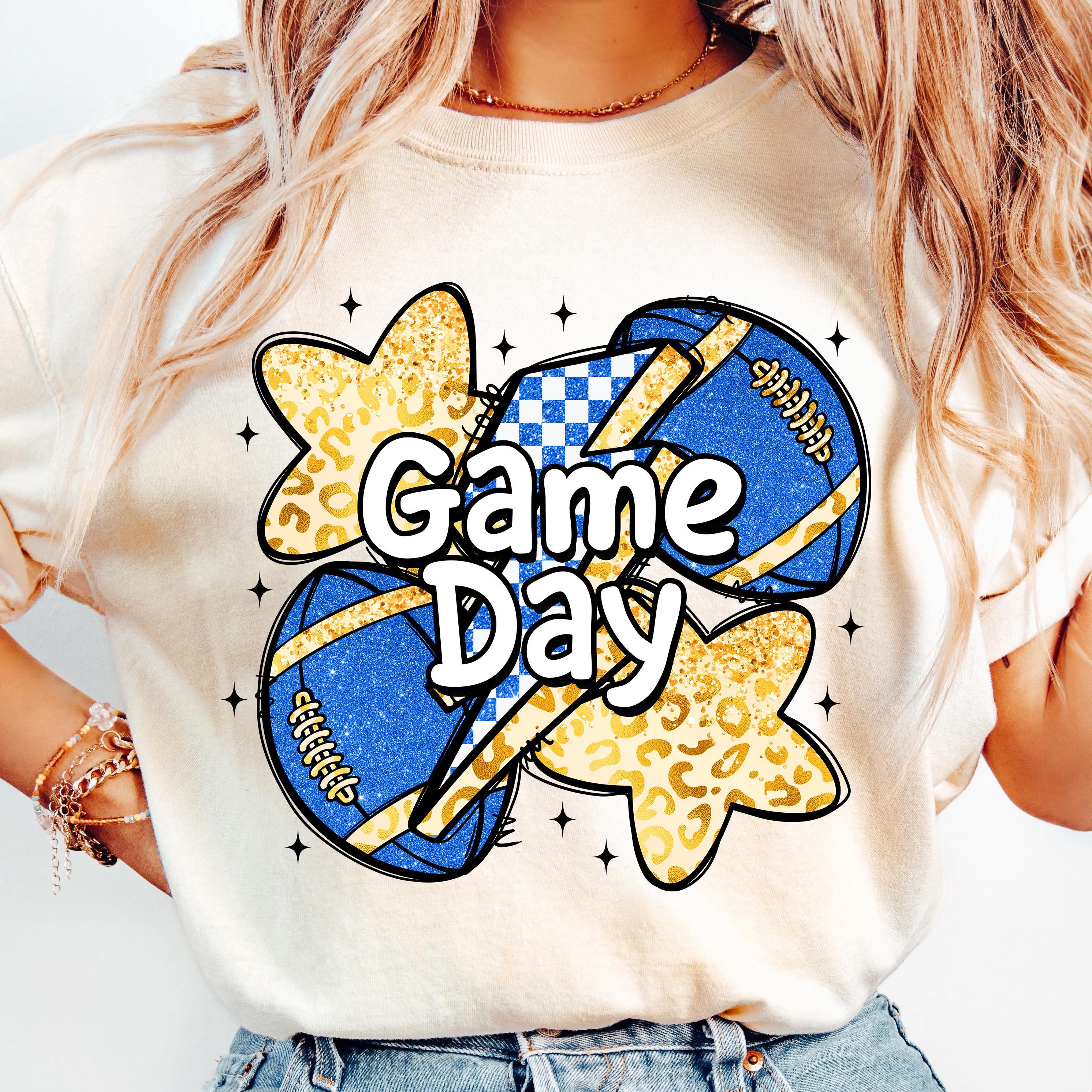 Blue Gold Game Day PNG