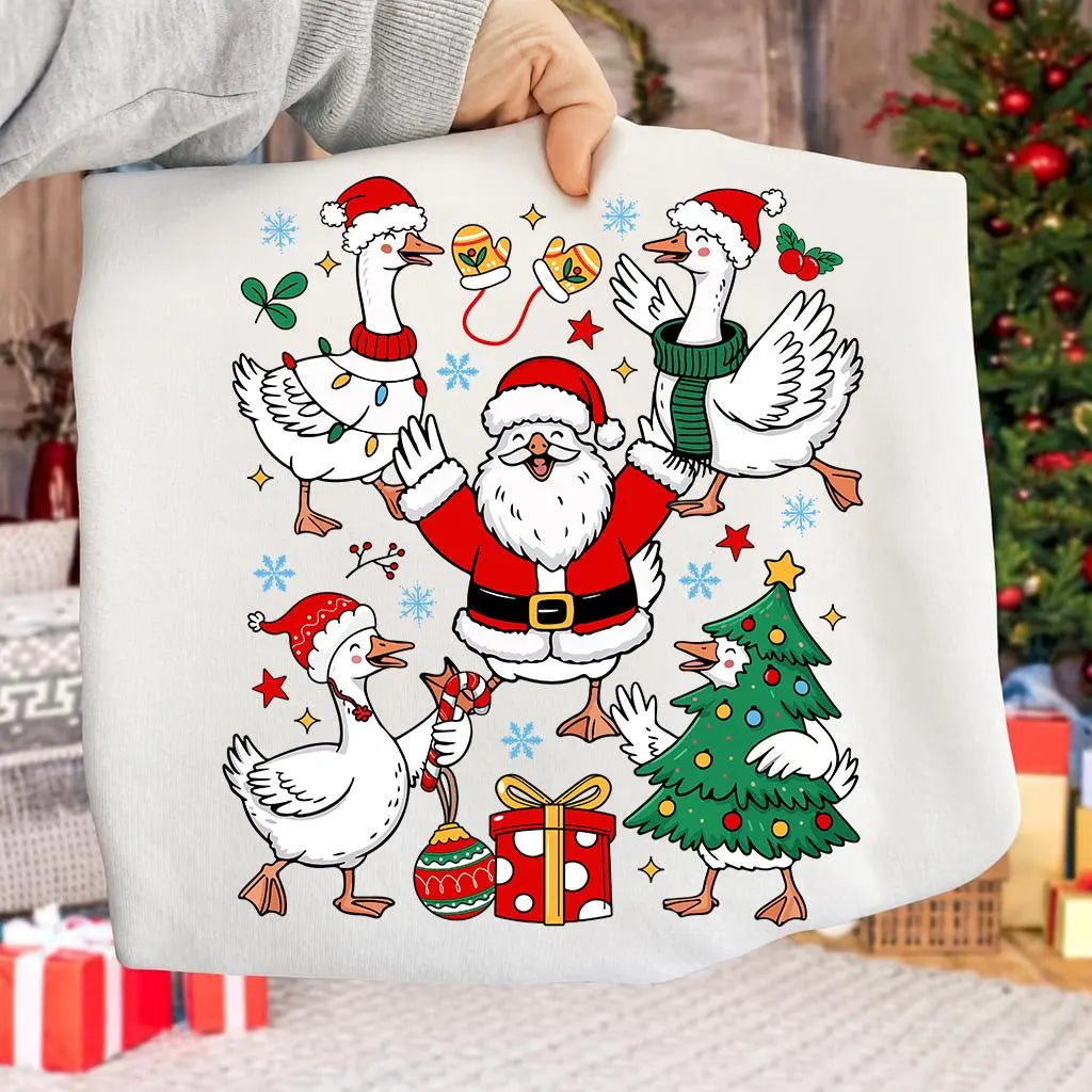 Funny Christmas Geese PNG