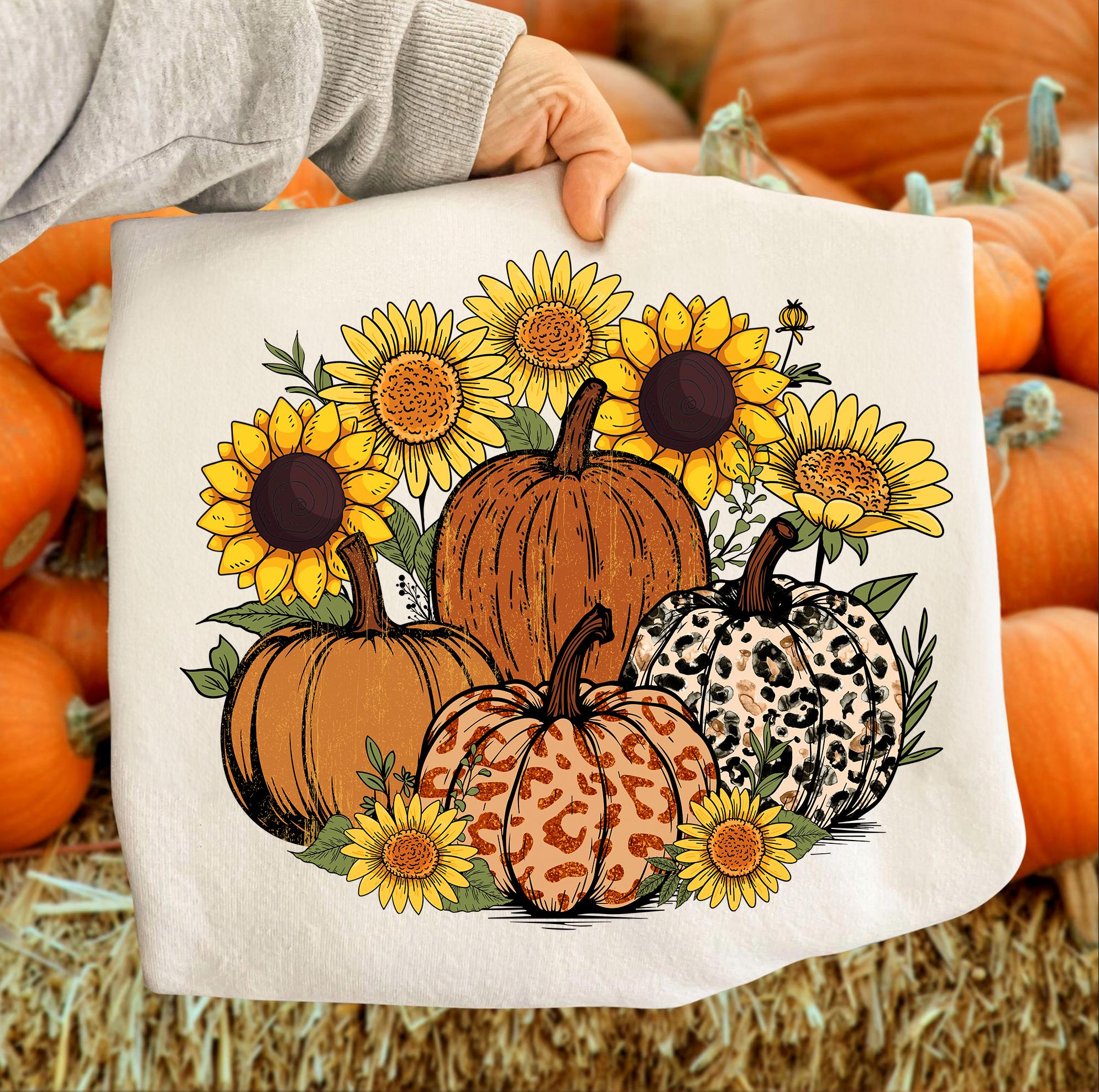 Floral Fall Pumpkins PNG