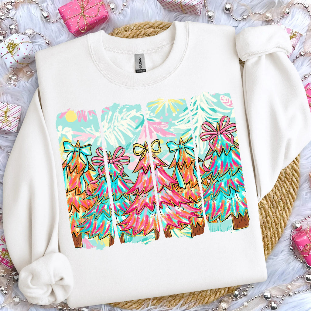 Brushstroke Christmas Trees PNG