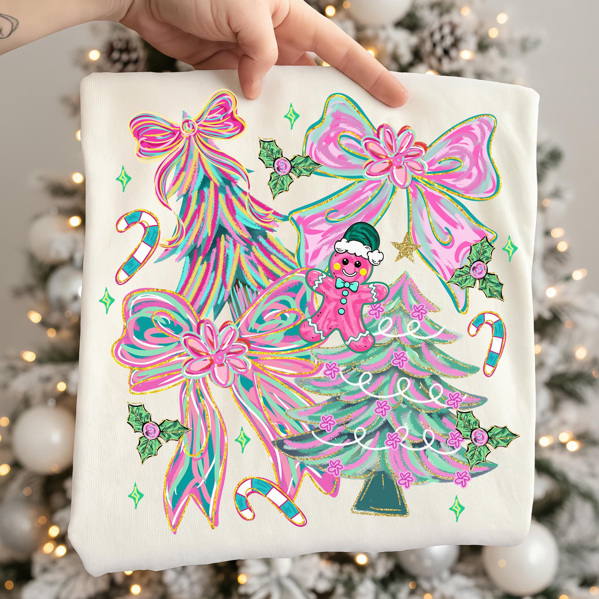 Christmas Coquette Brushstroke PNG