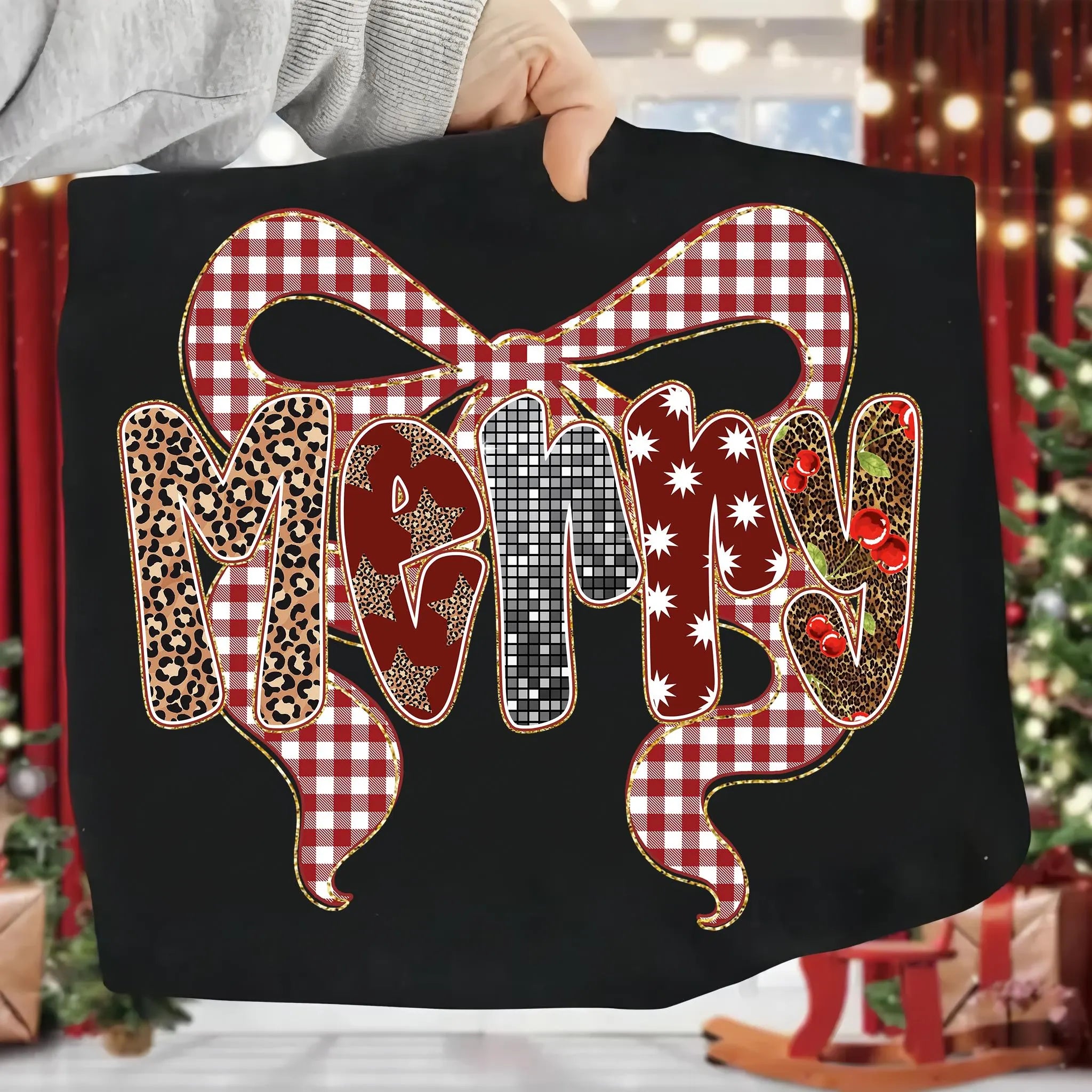 Plaid Merry Bow PNG