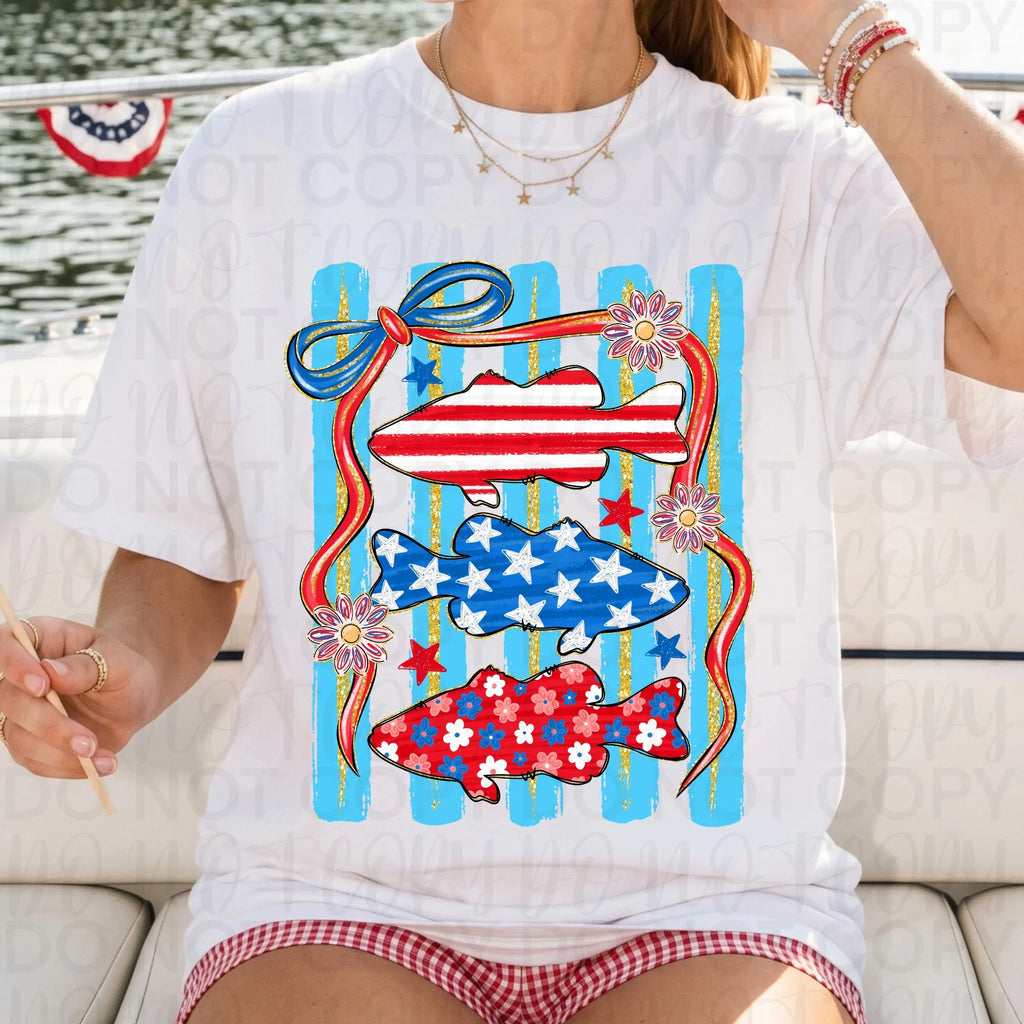 Patriotic Striped Fish PNG