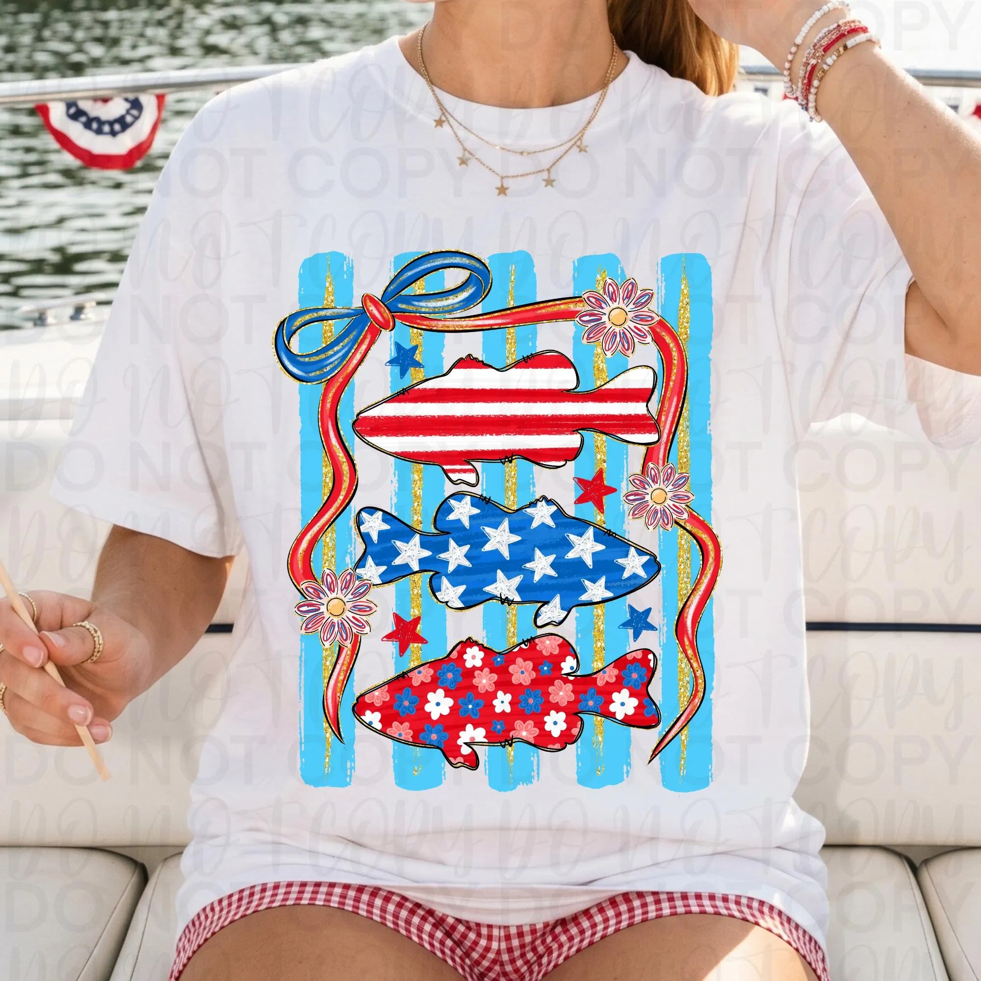 Patriotic Striped Fish PNG