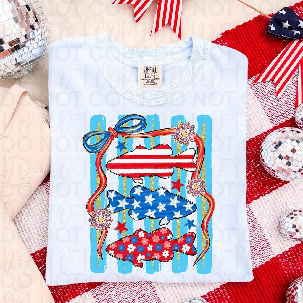 Patriotic Striped Fish PNG