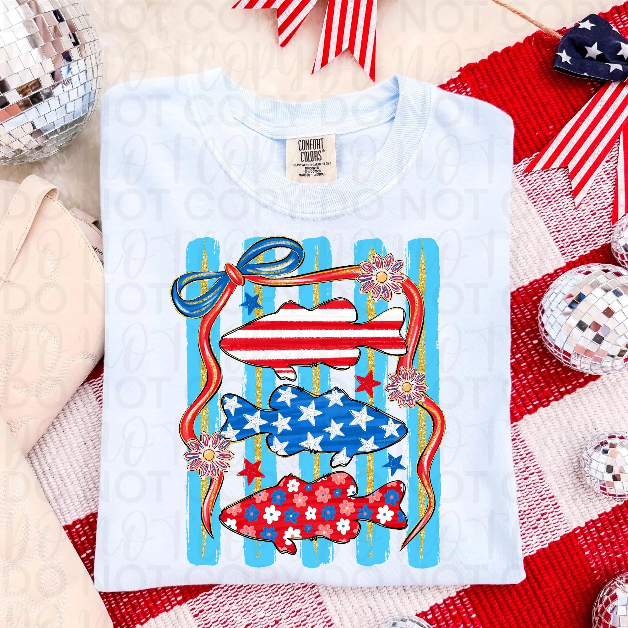 Patriotic Striped Fish PNG