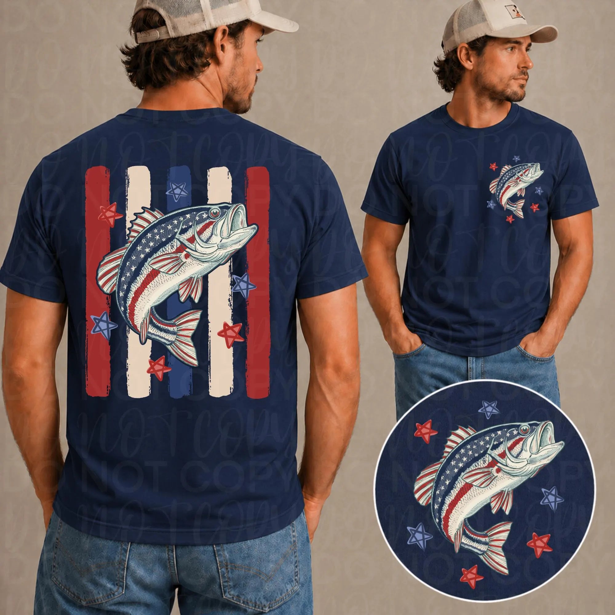 Patriotic Bass Fish PNG